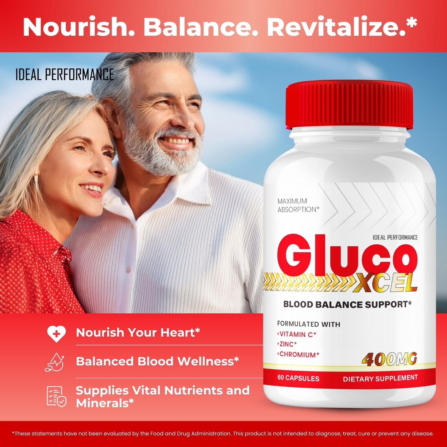 IDEAL PERFORMANCE GlucoXcel Capsules 180 Count