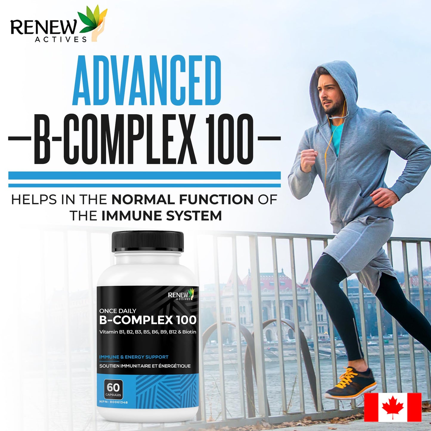 Renew Actives Vitamin B Complex 100 Capsule, 60 Capsules
