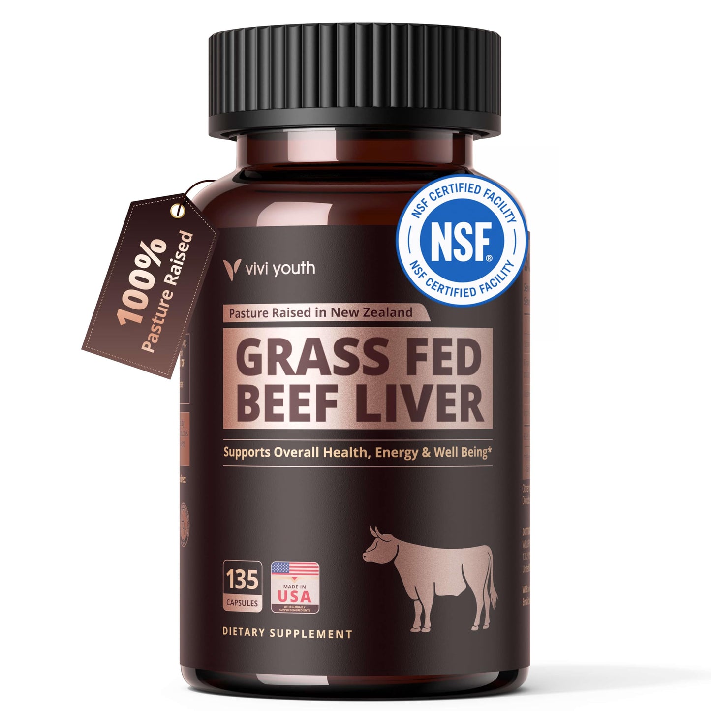 VIVI Youth Grass-Fed Beef Liver Capsule 135 Capsules