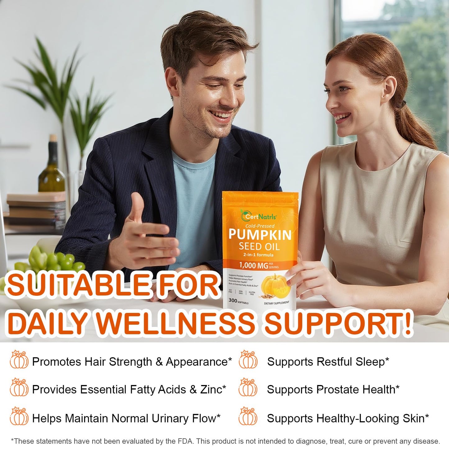 Linizanjiiy Pumpkin Seed Oil Capsules with Saw Palmetto Softgels 300