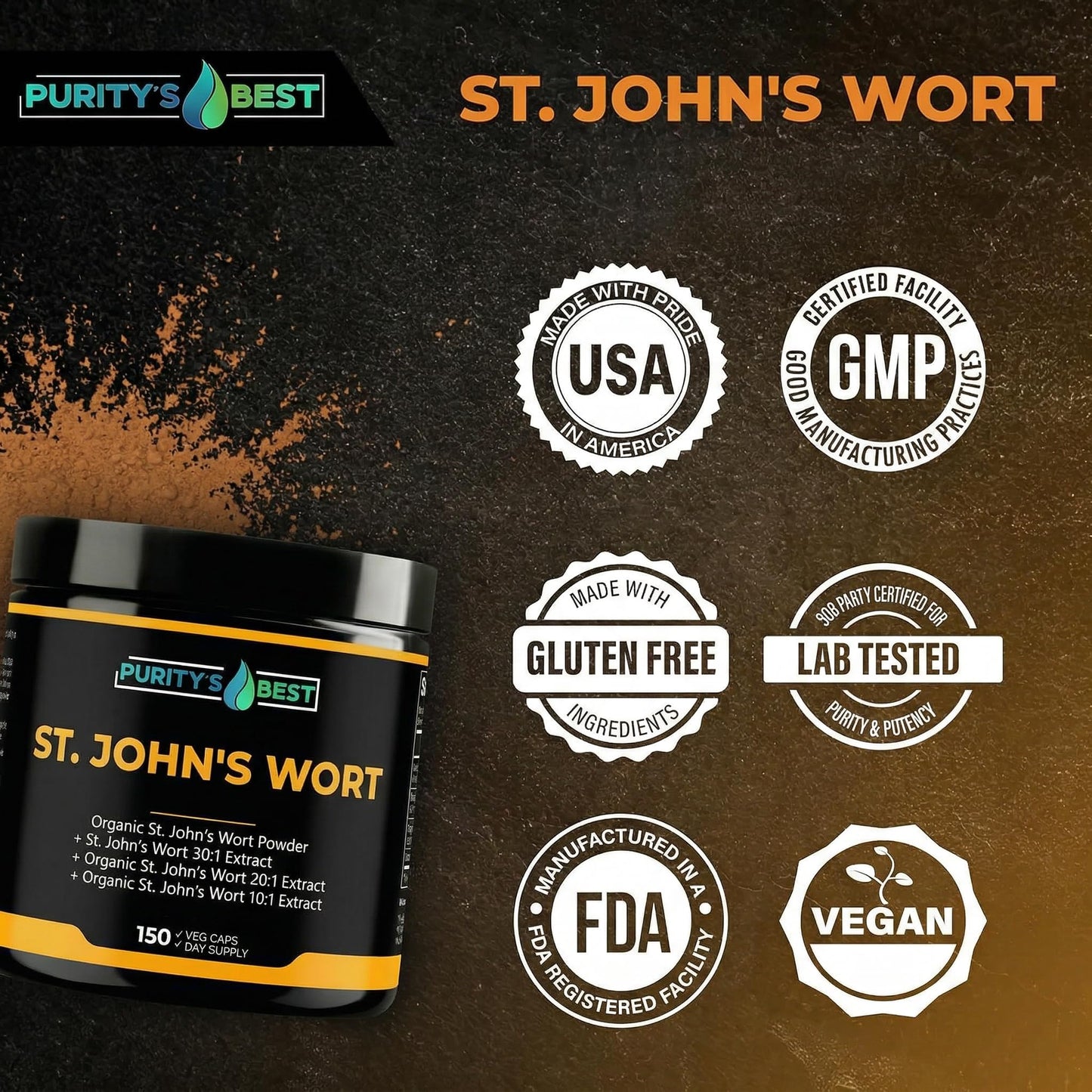 Purity's Best St. John's Wort 500 mg Capsule, 150 Count