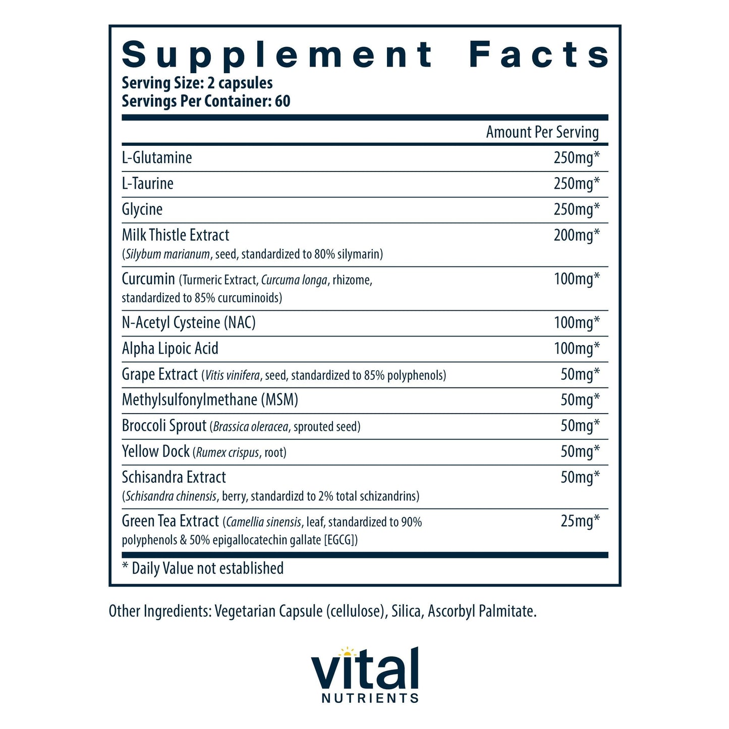 Vital Nutrients Detox Formula Capsule 120 Capsules