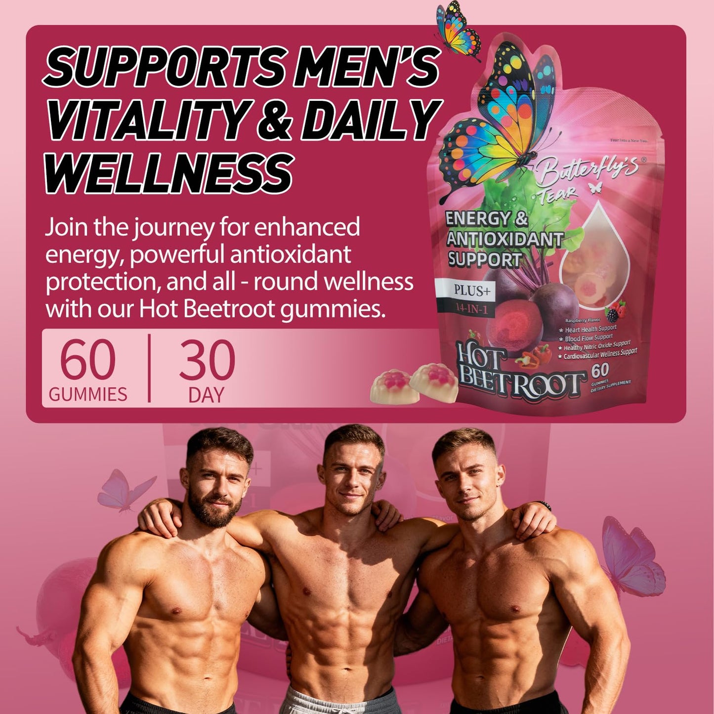 BUTTERFLY'S TEAR Beet Root Gummies 180 Gummies