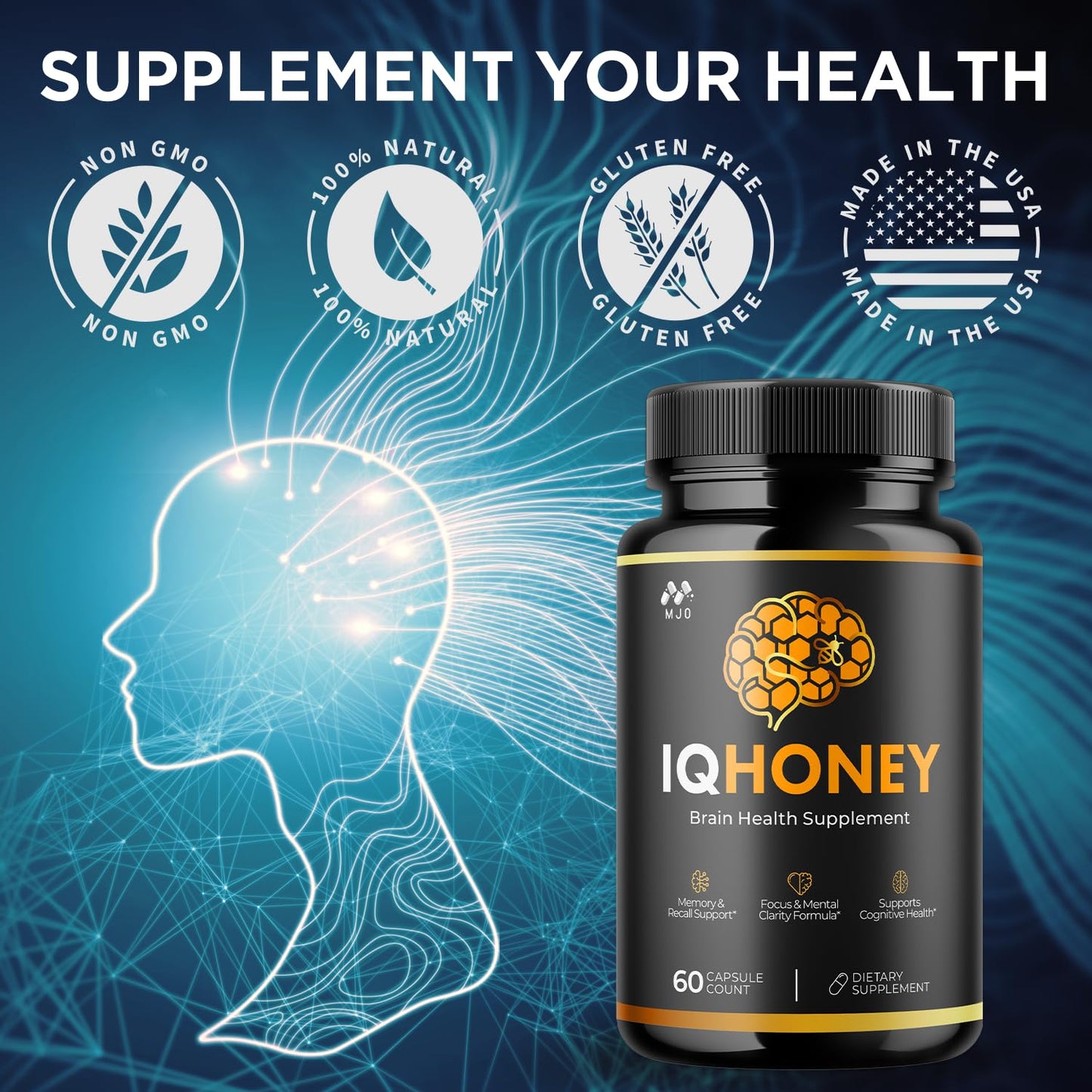 MJO IQ Honey Capsules 180 Capsules