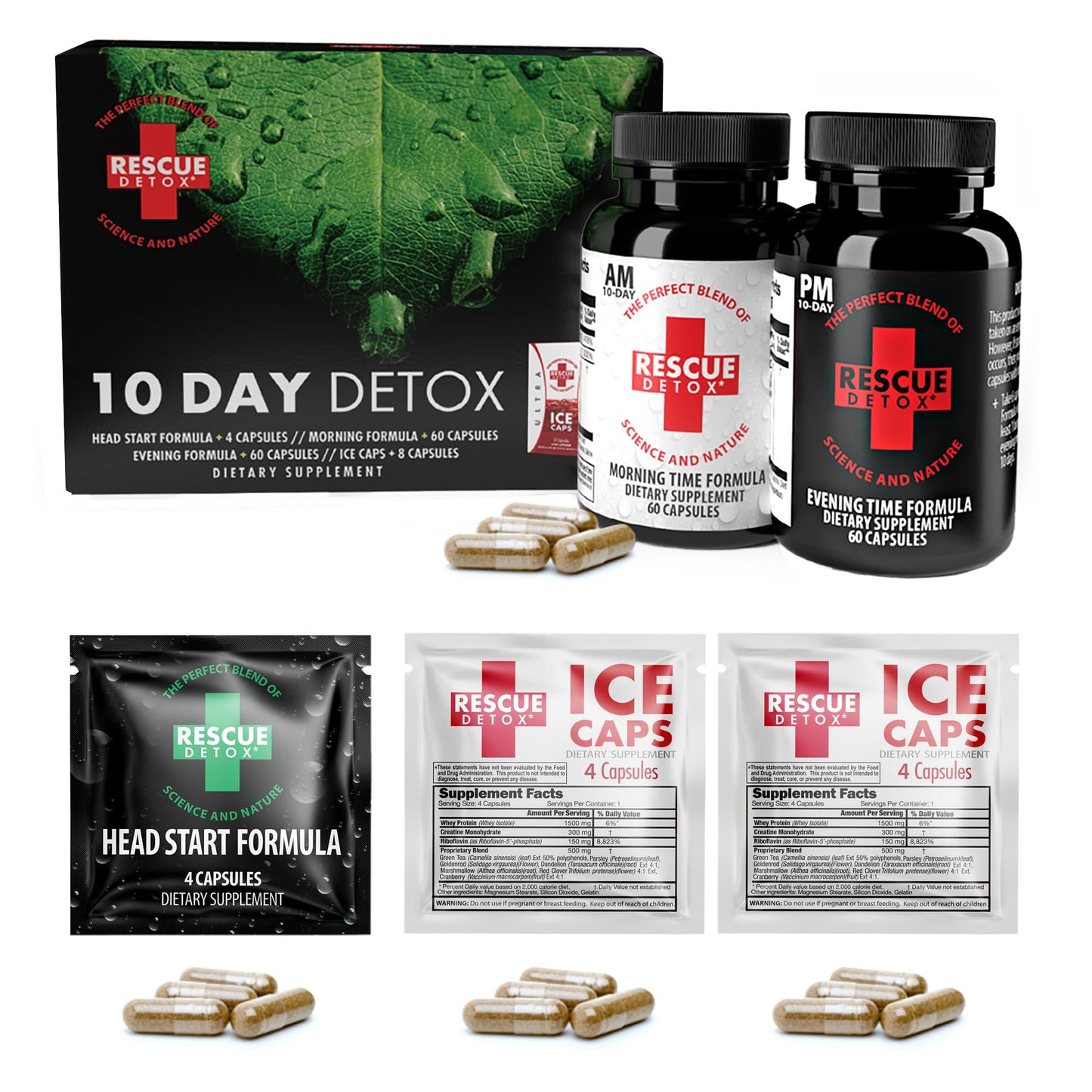 Rescue Detox 10 Day Permanent Detox Kit Capsules, 132 Count