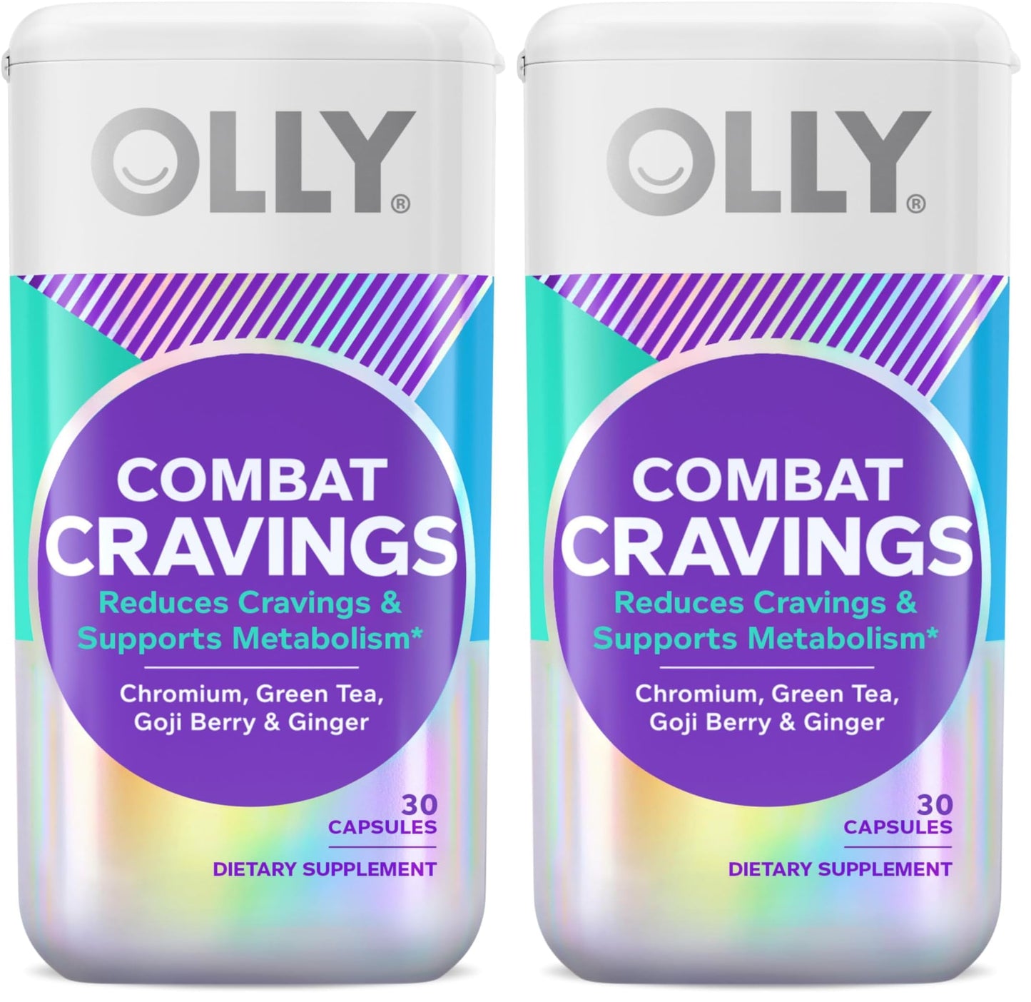 OLLY Combat Cravings, Metabolism & Energy Support Supplement Capsules, 60 Count