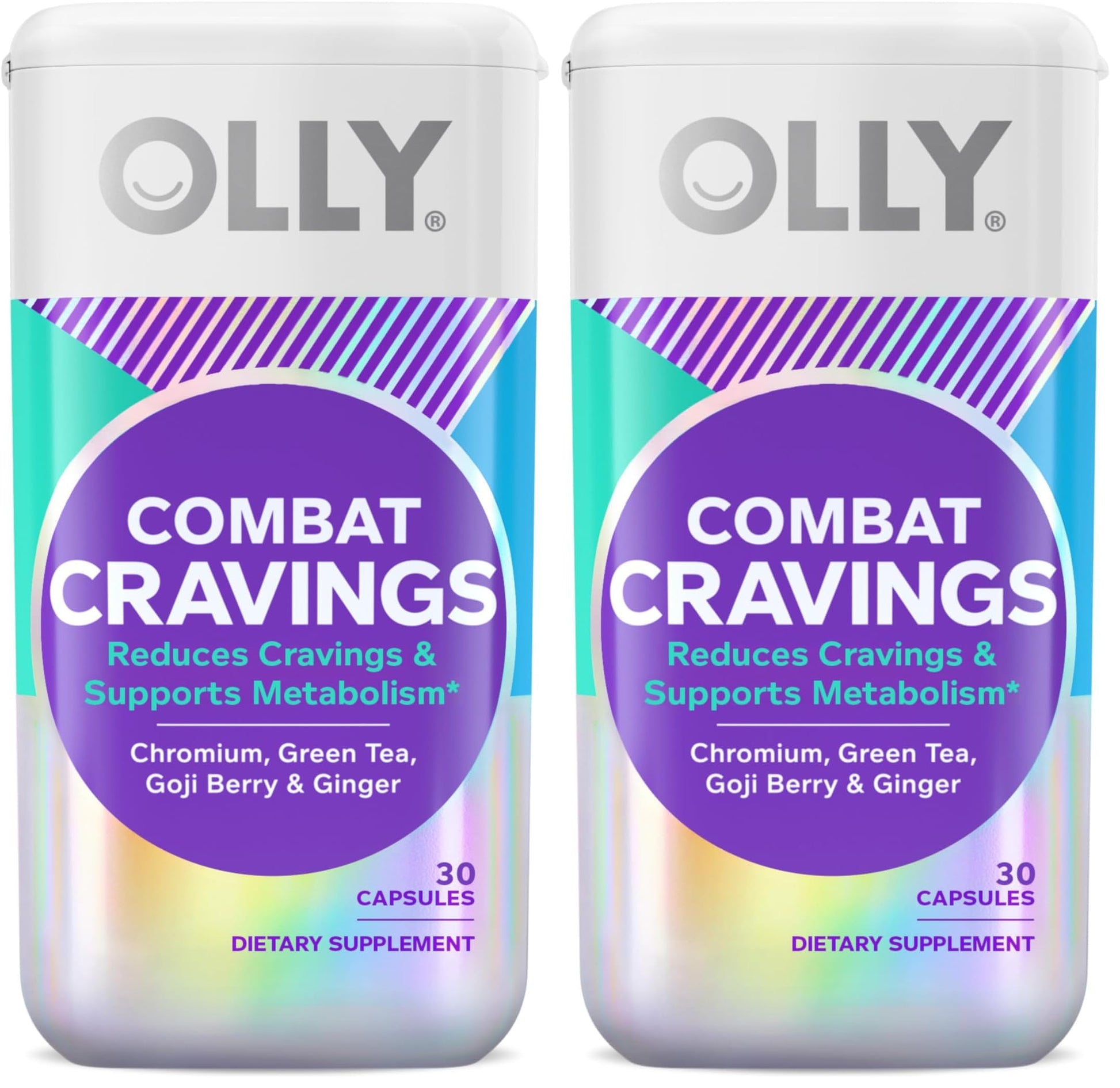 OLLY Combat Cravings, Metabolism & Energy Support Supplement Capsules, 60 Count