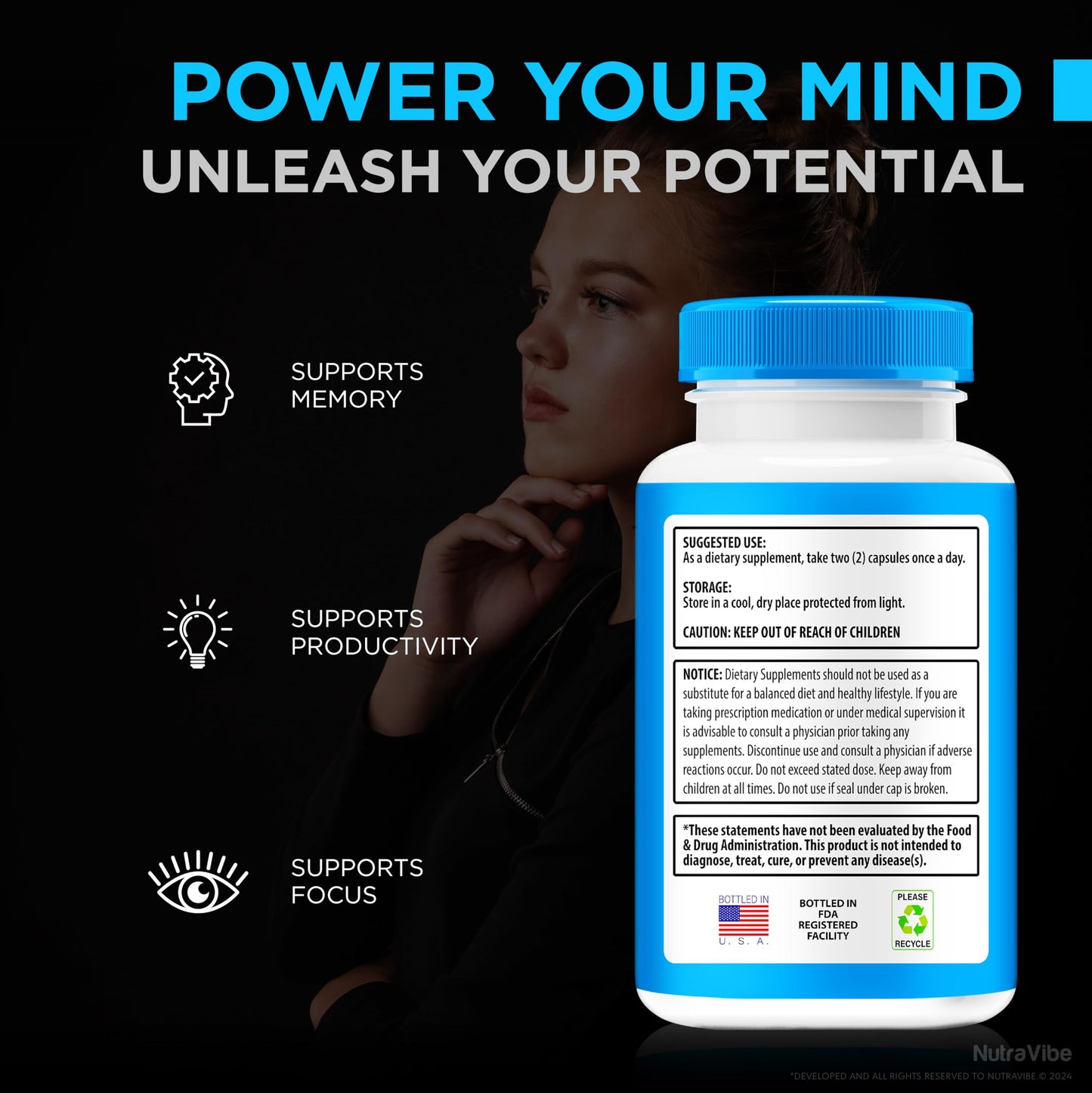 NutraVibe Memo Defender Capsule, 120 Capsules