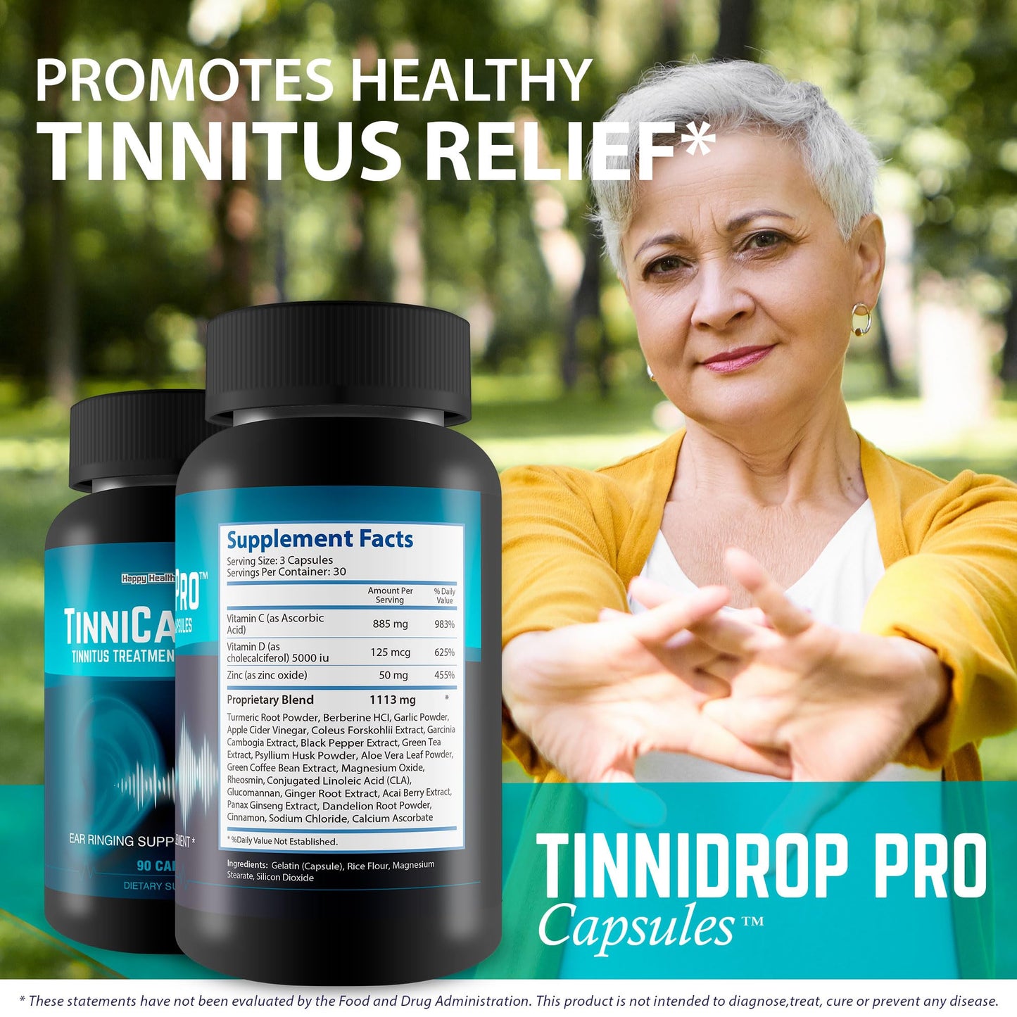 Happy Health Marketplace TinniCalm Pro Tinnitus Relief Capsules, 90 Count