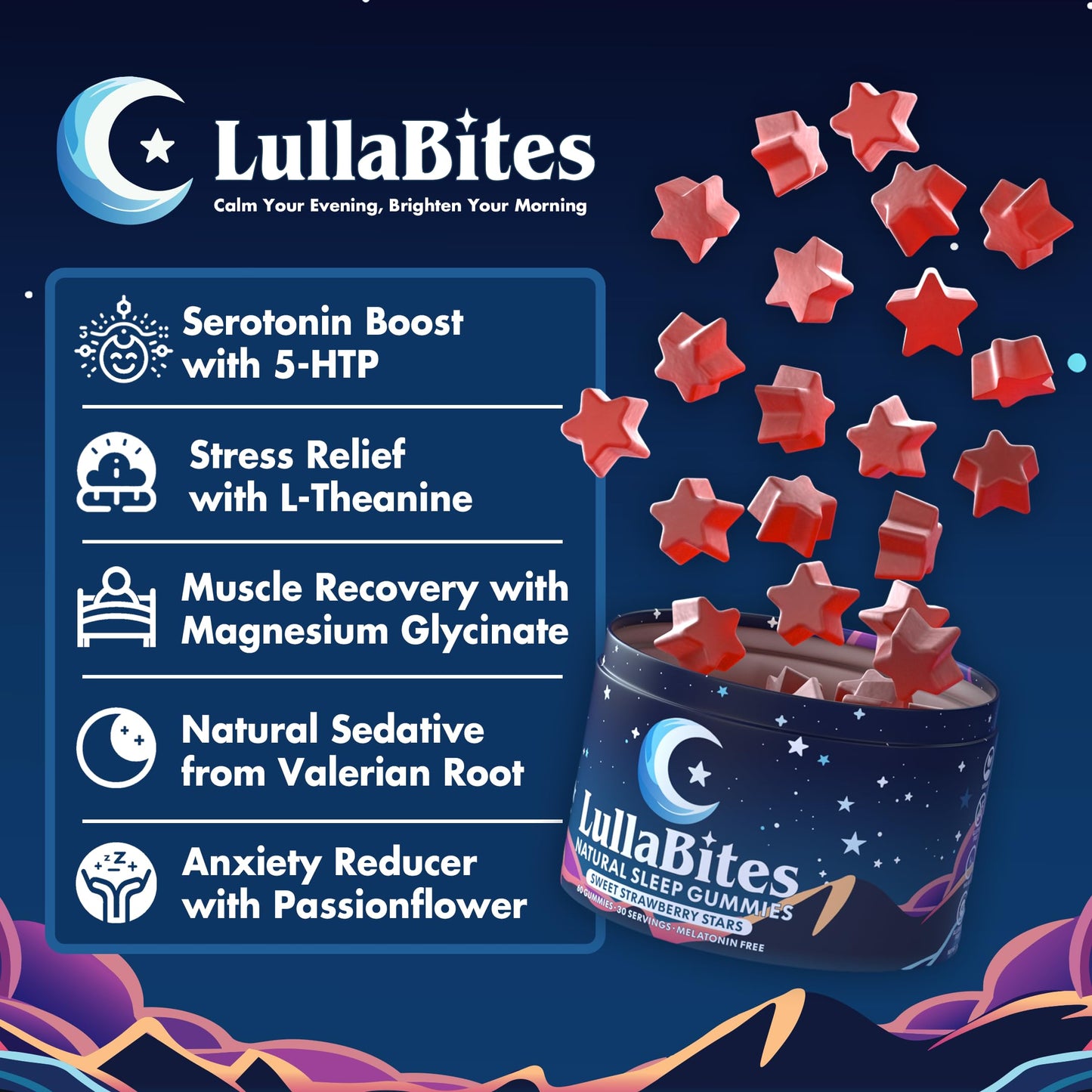 LullaBites Natural Sleep 60 Gummies