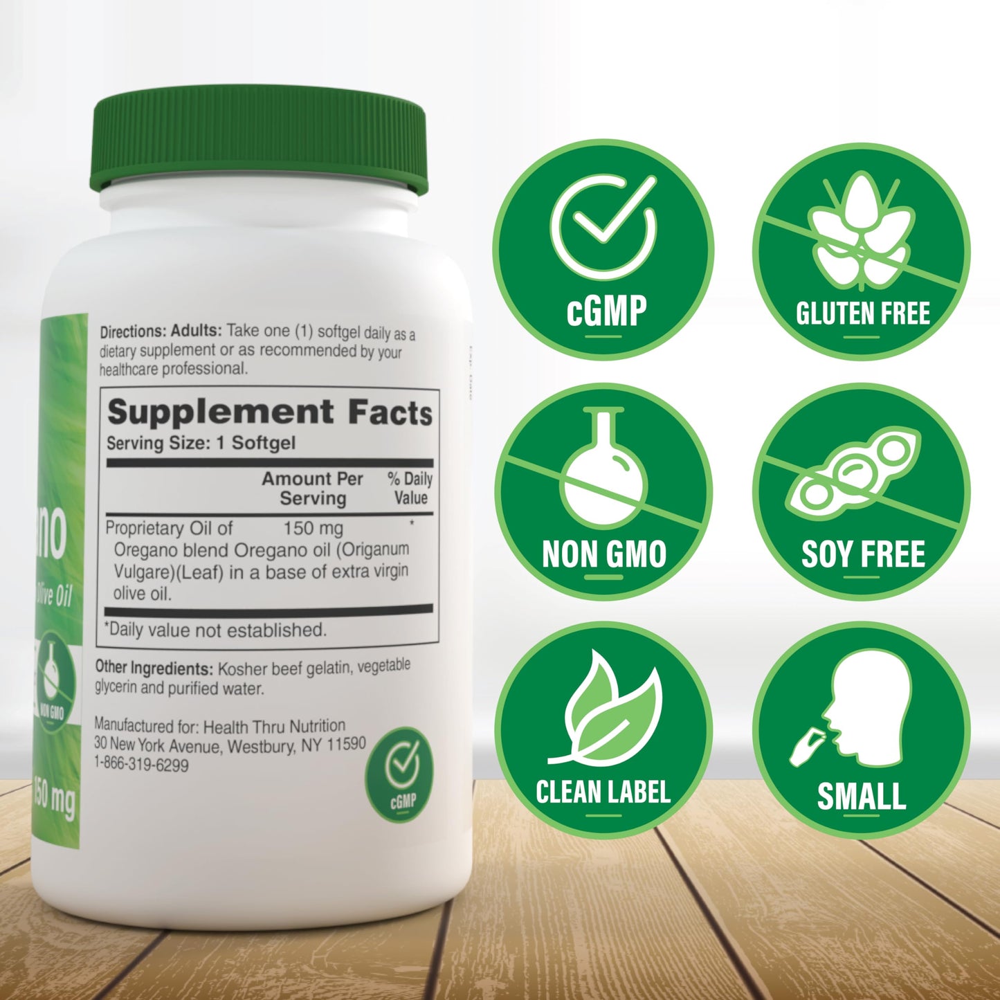 Health Thru Nutrition Oil of Oregano Supplement Softgels 360 Count