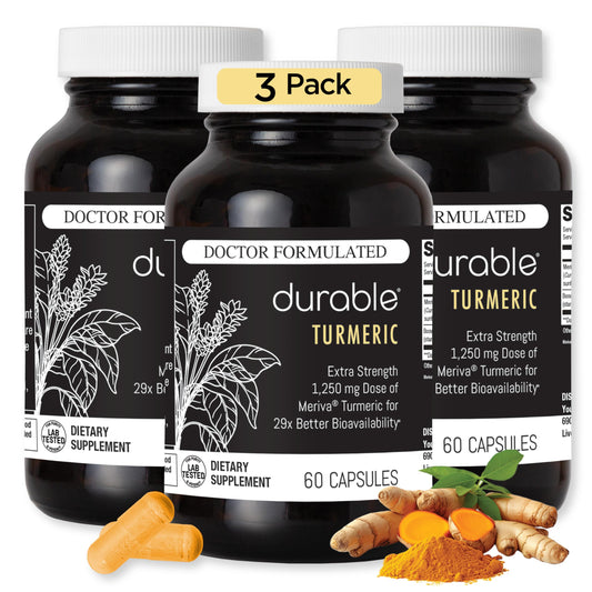 Durable Turmeric 1250 mg Meriva Curcumin with Boswellia Capsules 180 Capsules