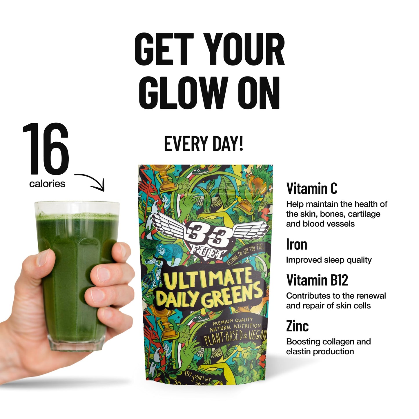 33Fuel Daily Greens Powder 5.6 Ounce