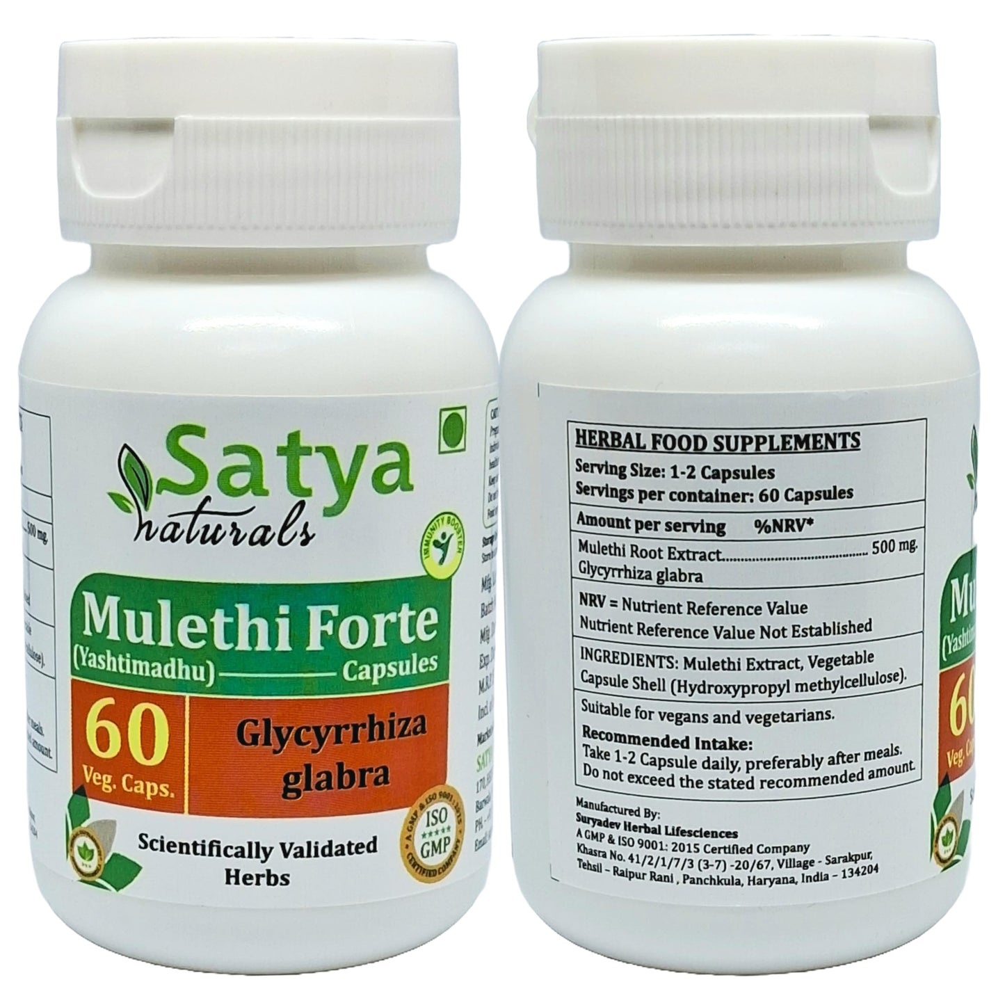 Satya Naturals Mulethi Forte Capsules 500 mg, 120 Capsules