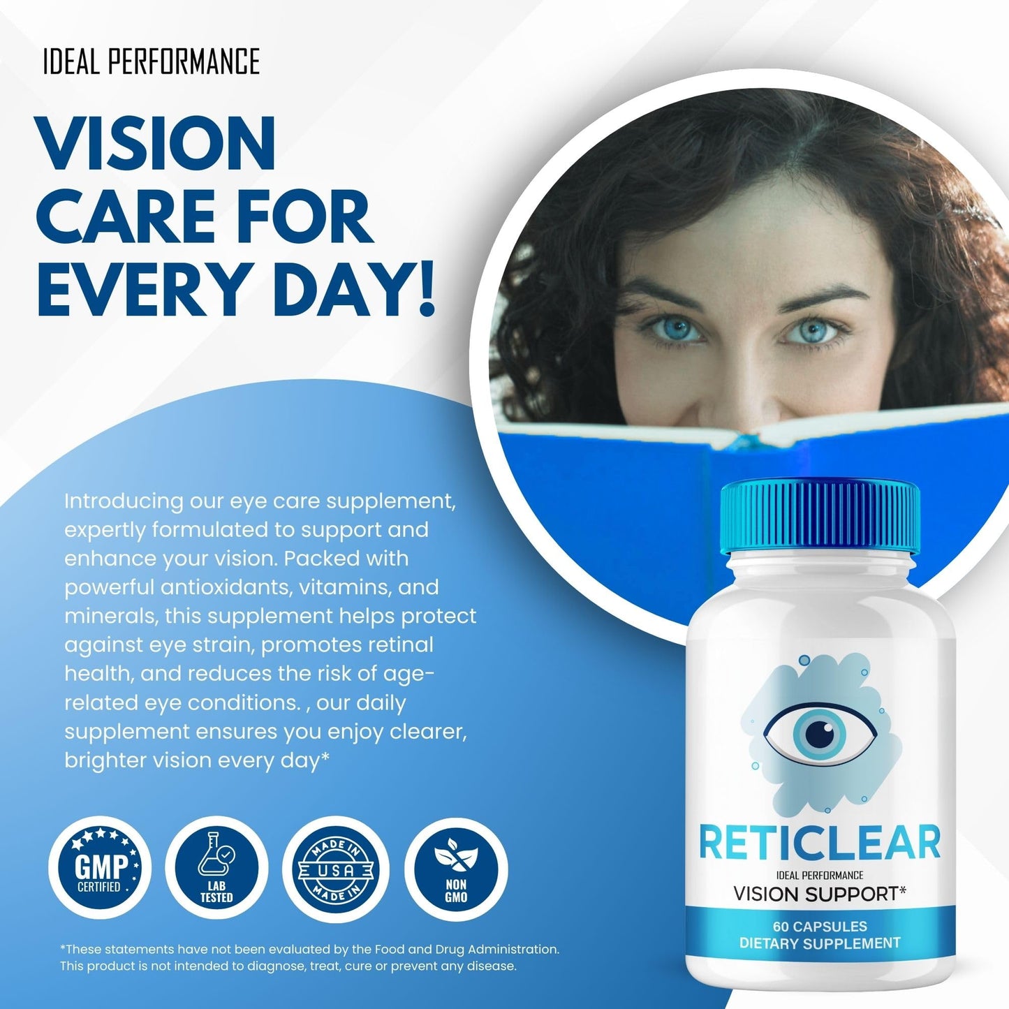 Ideal Performance RetiClear Vision Support Capsules, 120 Capsules