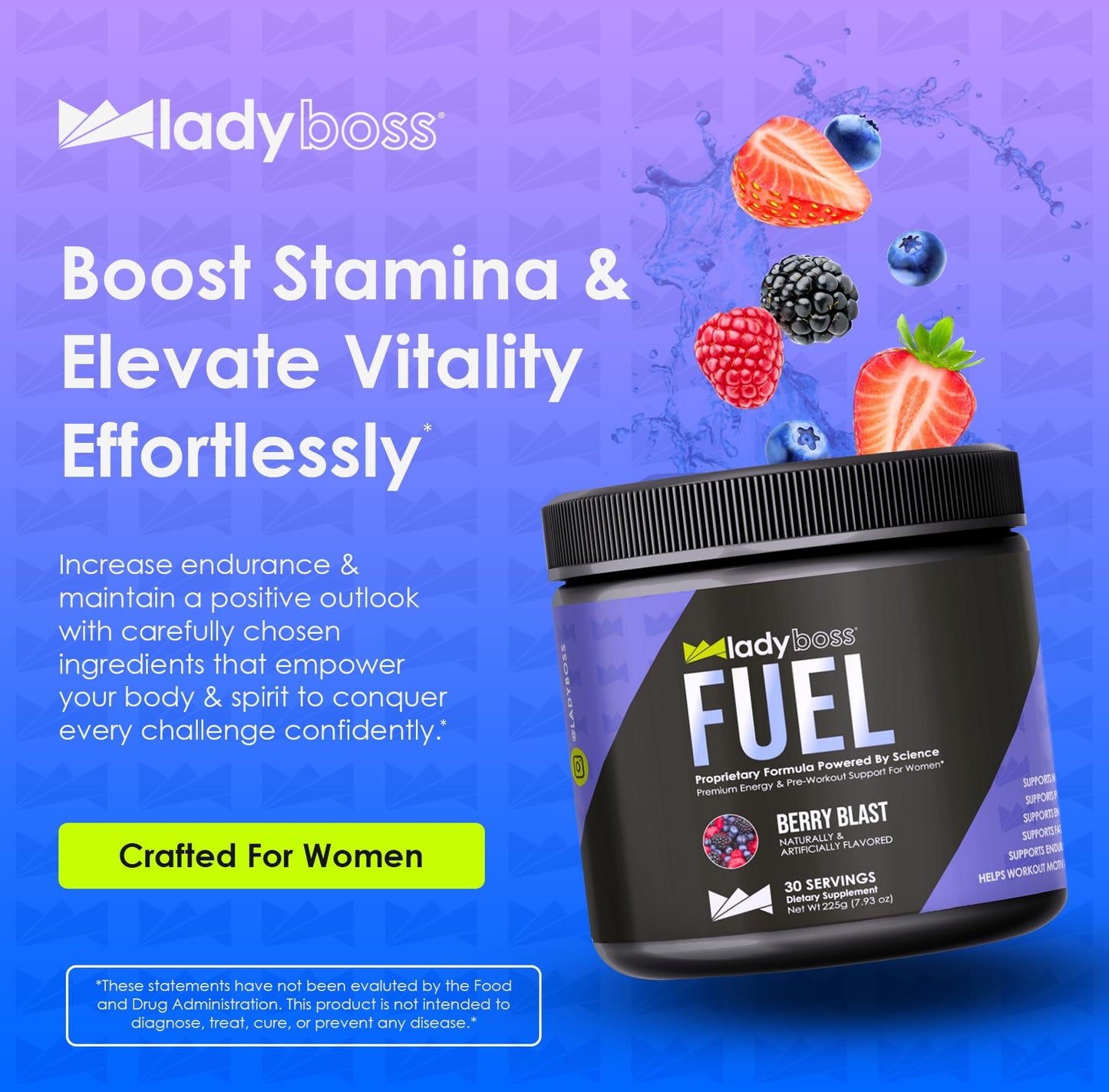 LadyBoss FUEL Berry Blast Powder 7.9366