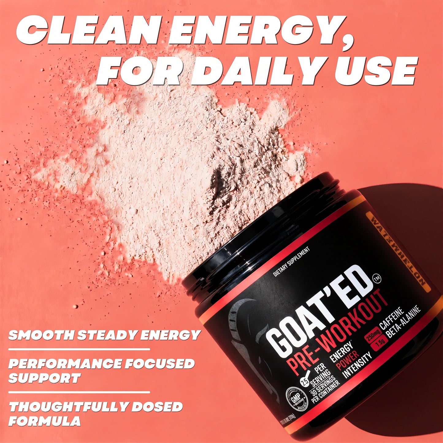 GOAT'ED Pre Workout Powder 7.94 oz, 30 Servings