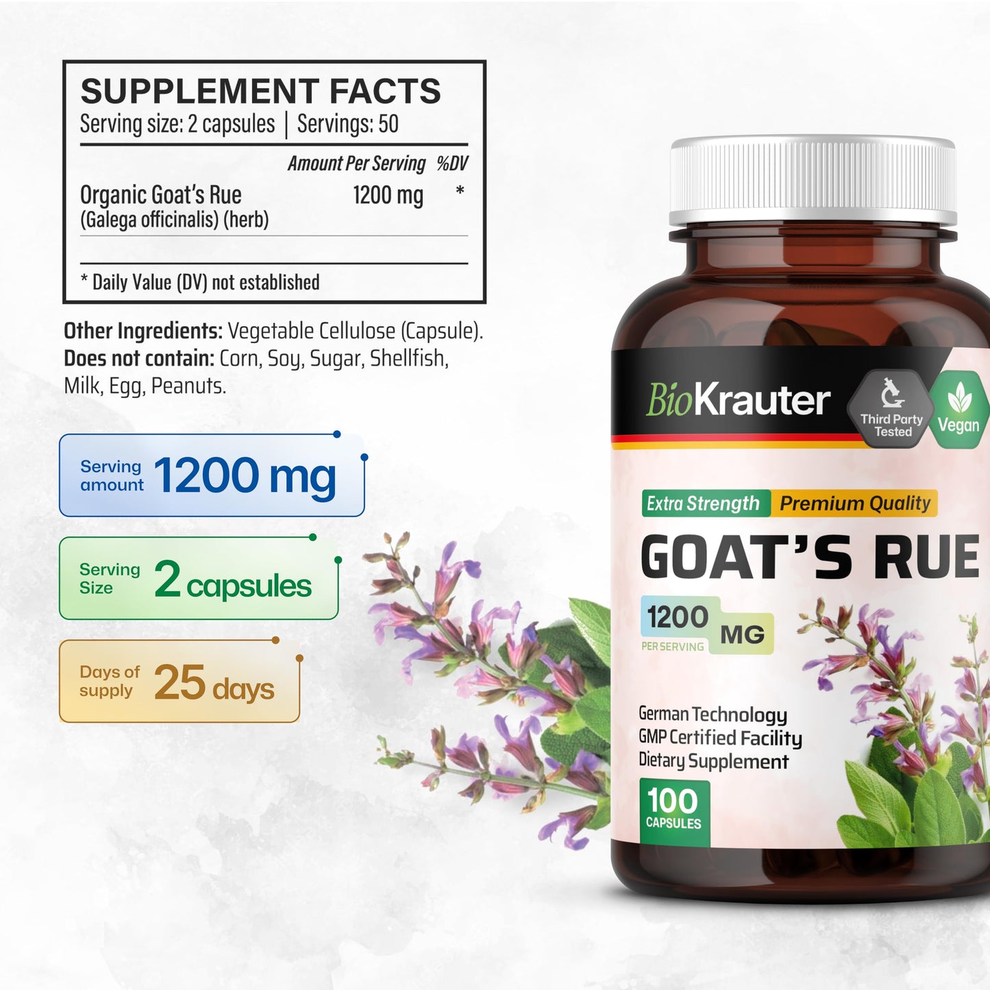 BIO KRAUTER Goats Rue for Breastfeeding 100 Capsules