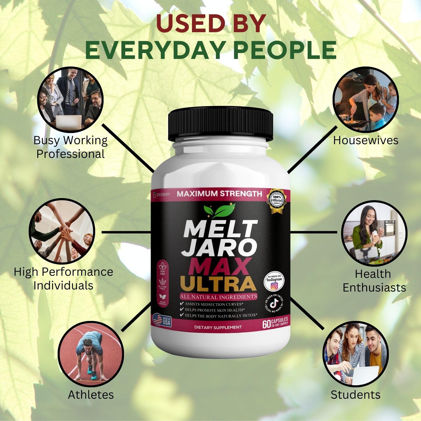 GREENVIFY Iron Max Brain Extra Strength Brain Support Nootropic Memory and Focus Enhancer Capsules 60