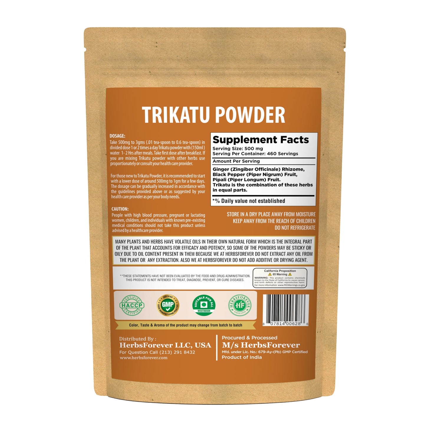 Herbsforever Trikatu Powder (Churna) 8.11 oz