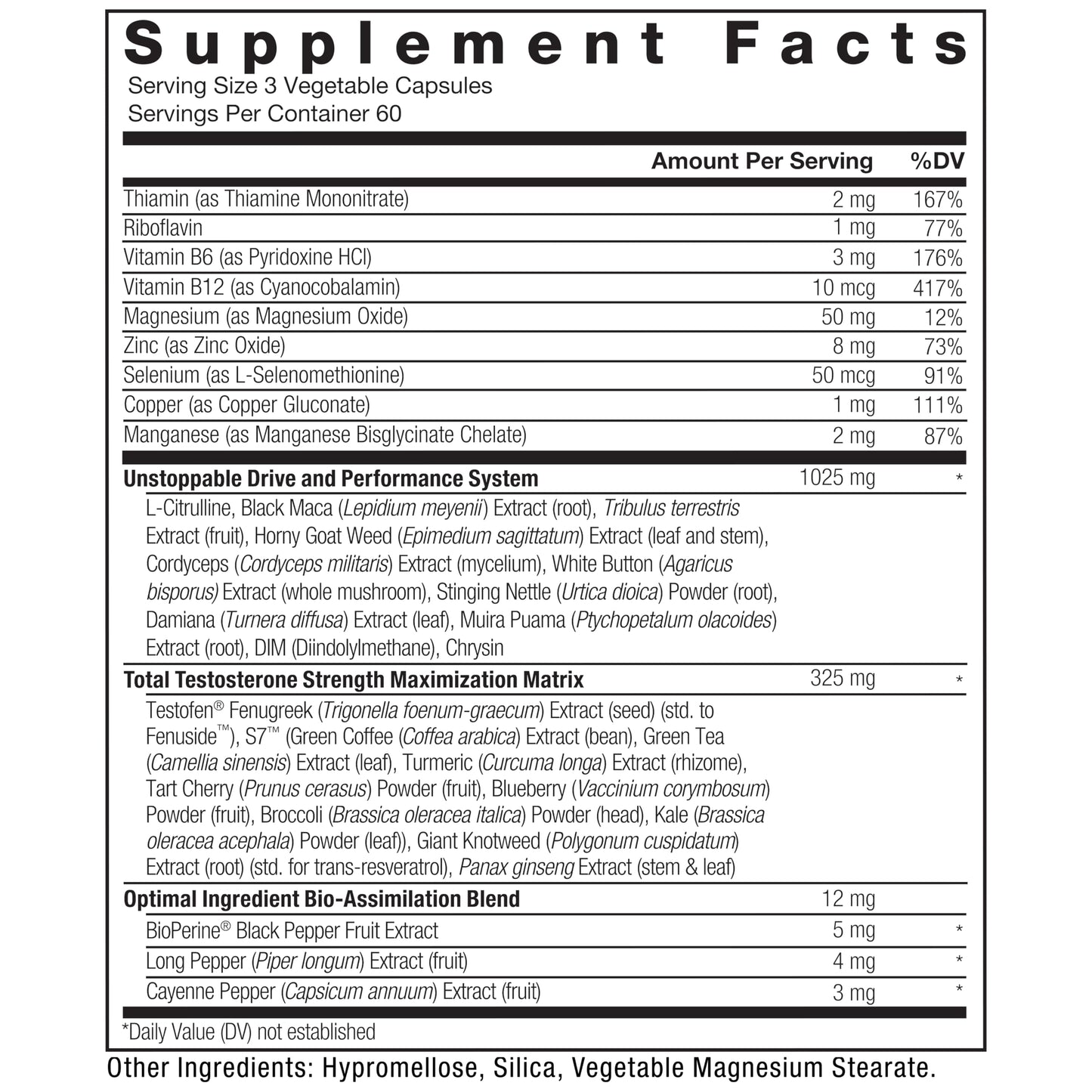Force Factor Test X180 Alpha Max Total Testosterone & Nitric Oxide Booster 180 Capsules