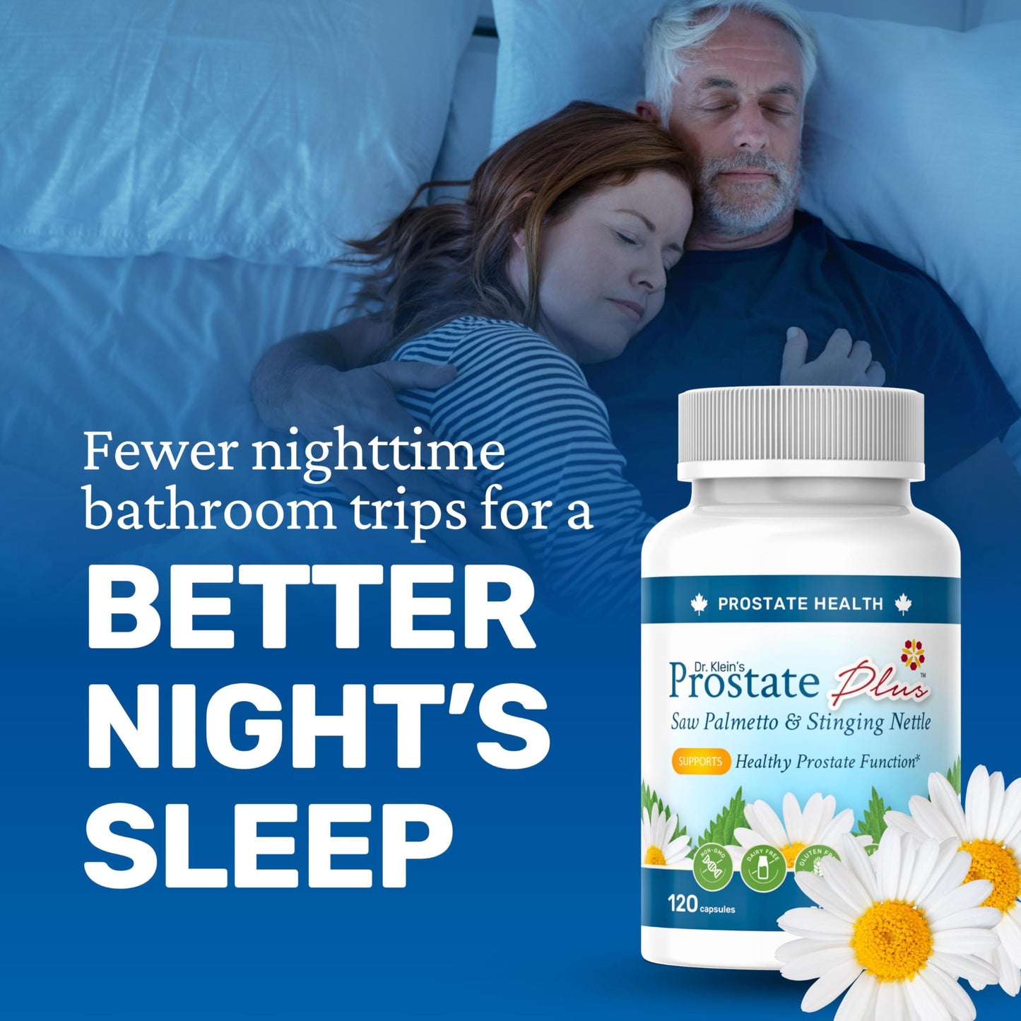 Rhoziva Prostate Plus Supplement for Men Saw Palmetto with Nettle Root Extract & Chamomile Capsules, 120 Count