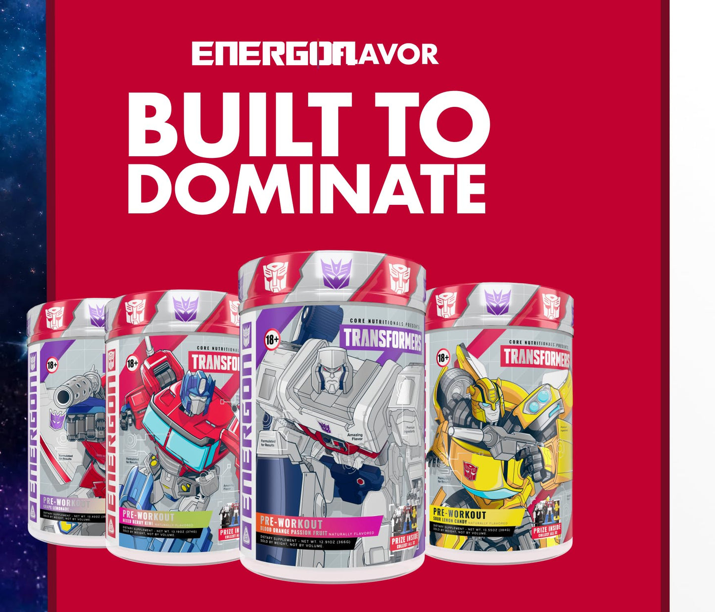Core Nutritionals Transformers Energon Pre Workout Powder 16 Servings