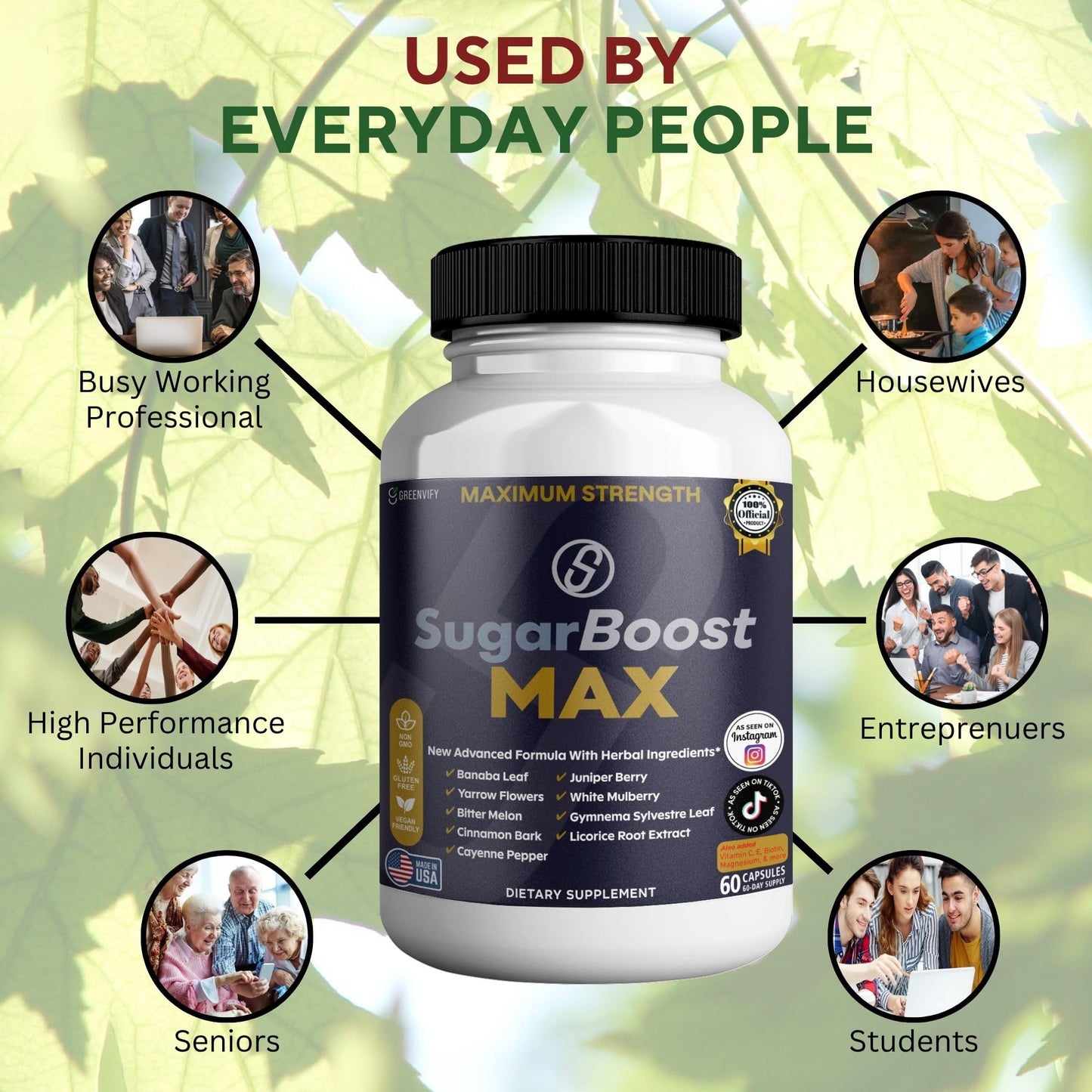 GREENVIFY SugarBoost MAX Dietary Supplement Capsules, 60 Capsules