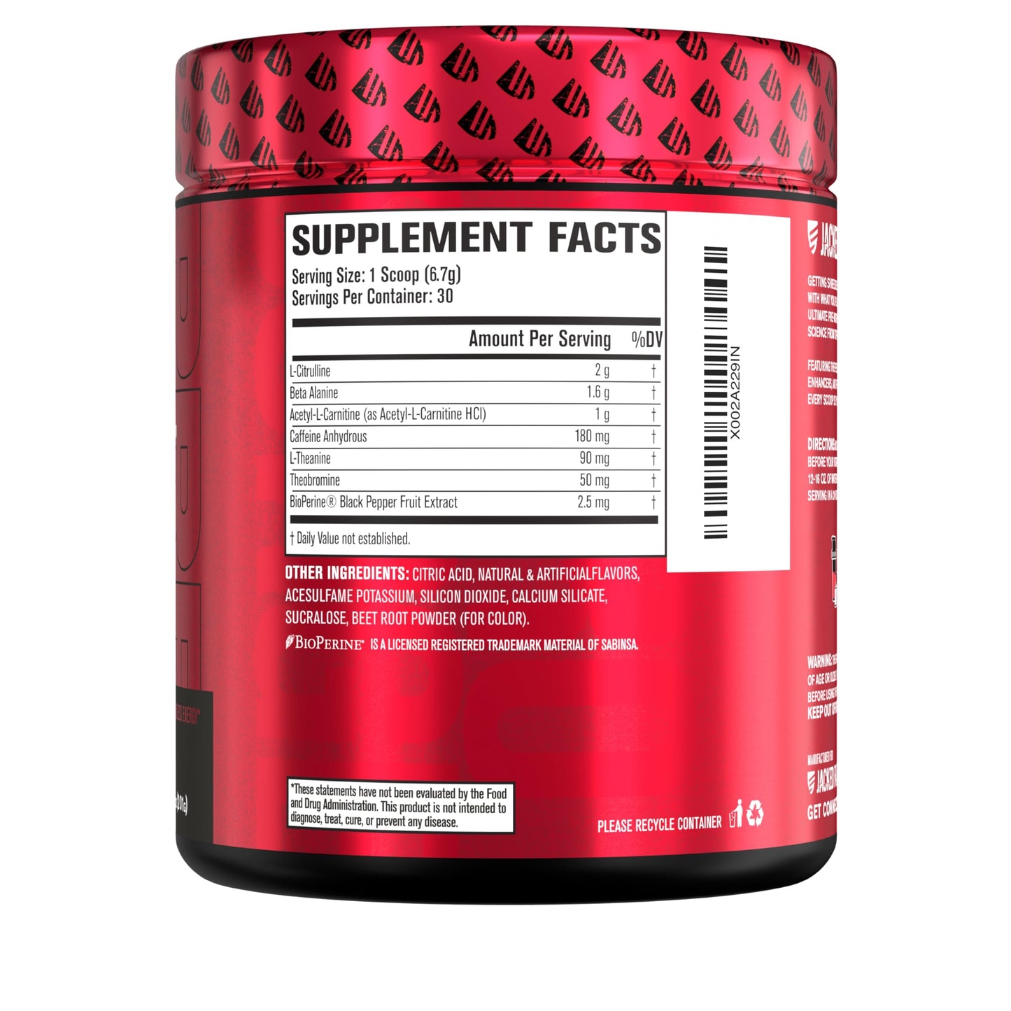 Jacked Factory Nitrosurge Shred Thermogenic Pre-Workout in Watermelon & BCAA in Fruit Punch Powder, 2