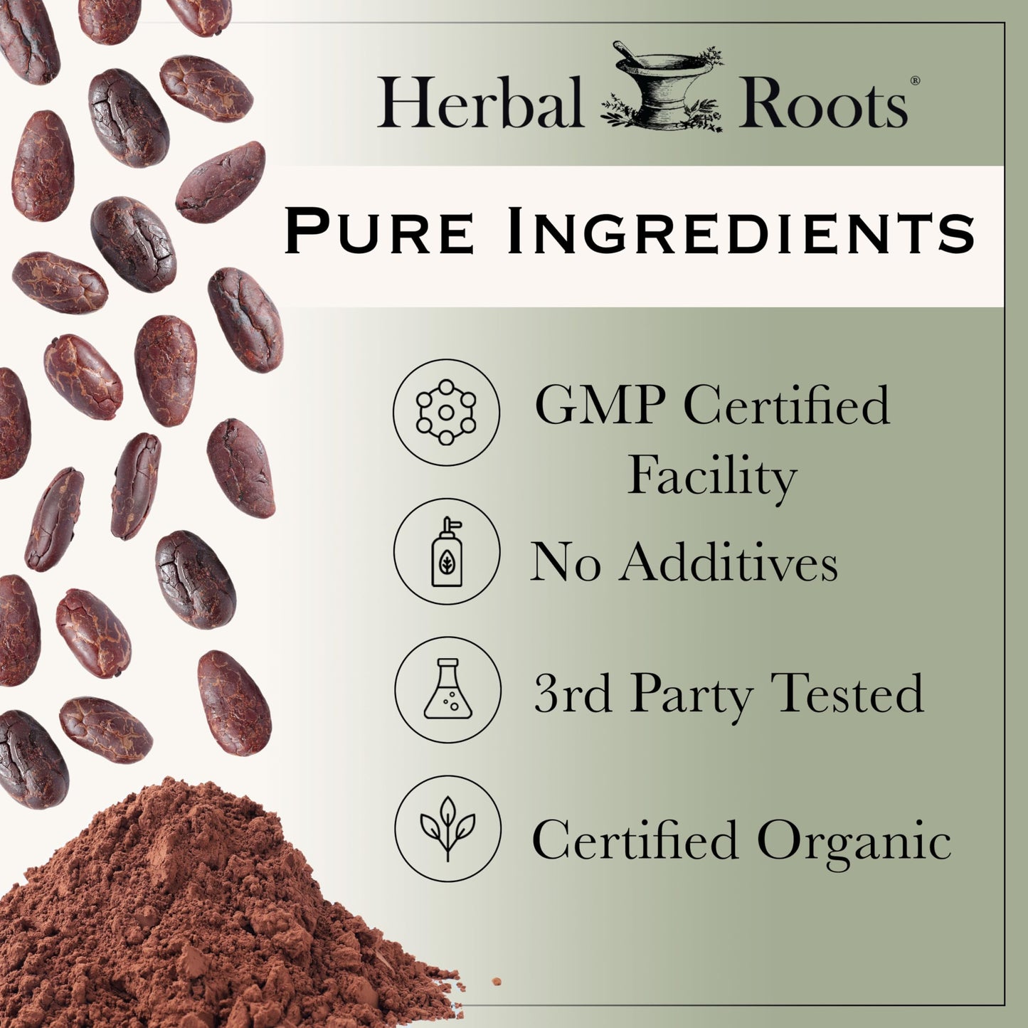 Herbal Roots Organic Digestive Spiced Herbal Cocoa Powder, 8 oz