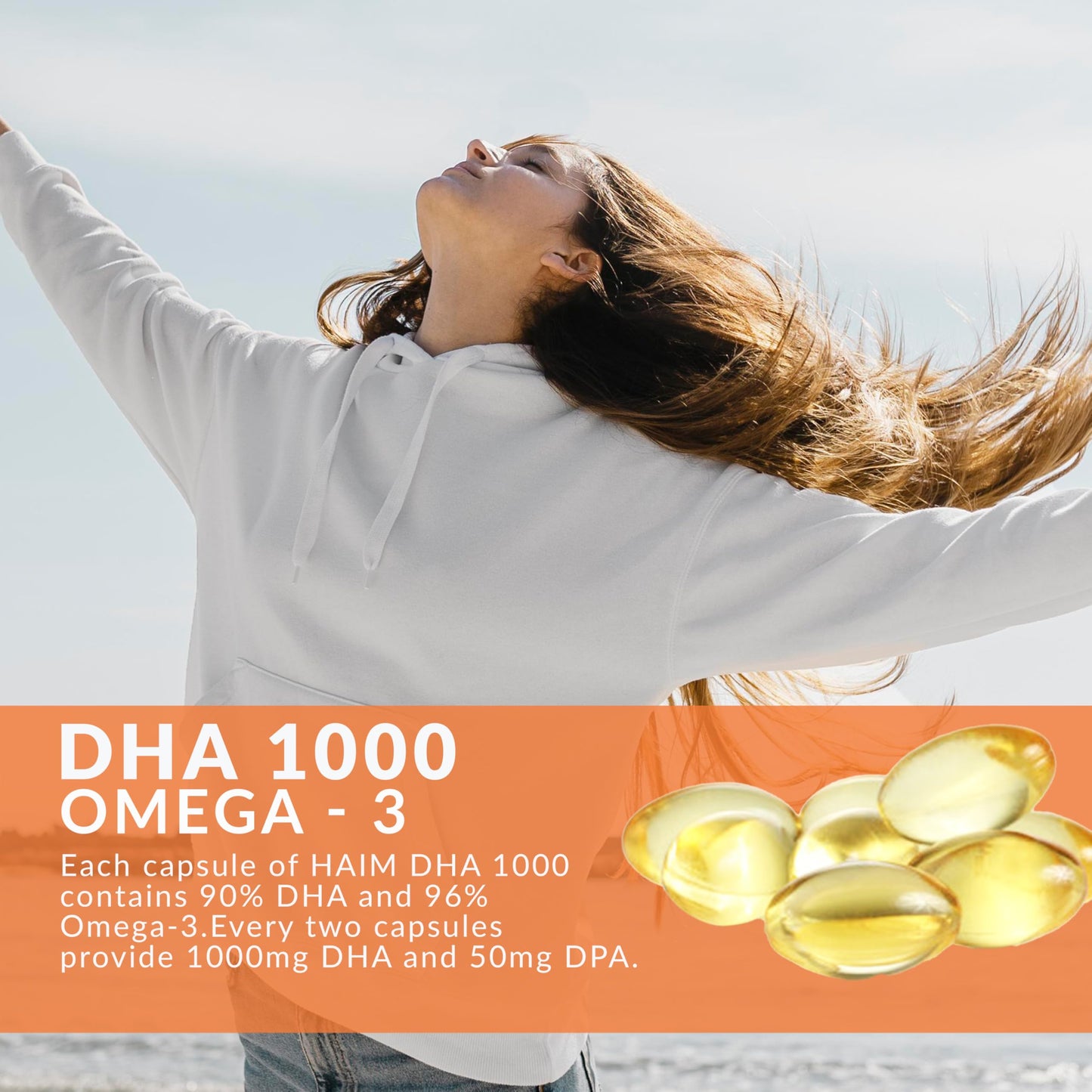 HAIM DHA 1000 Omega-3 Fish Oil Softgels 60 Count