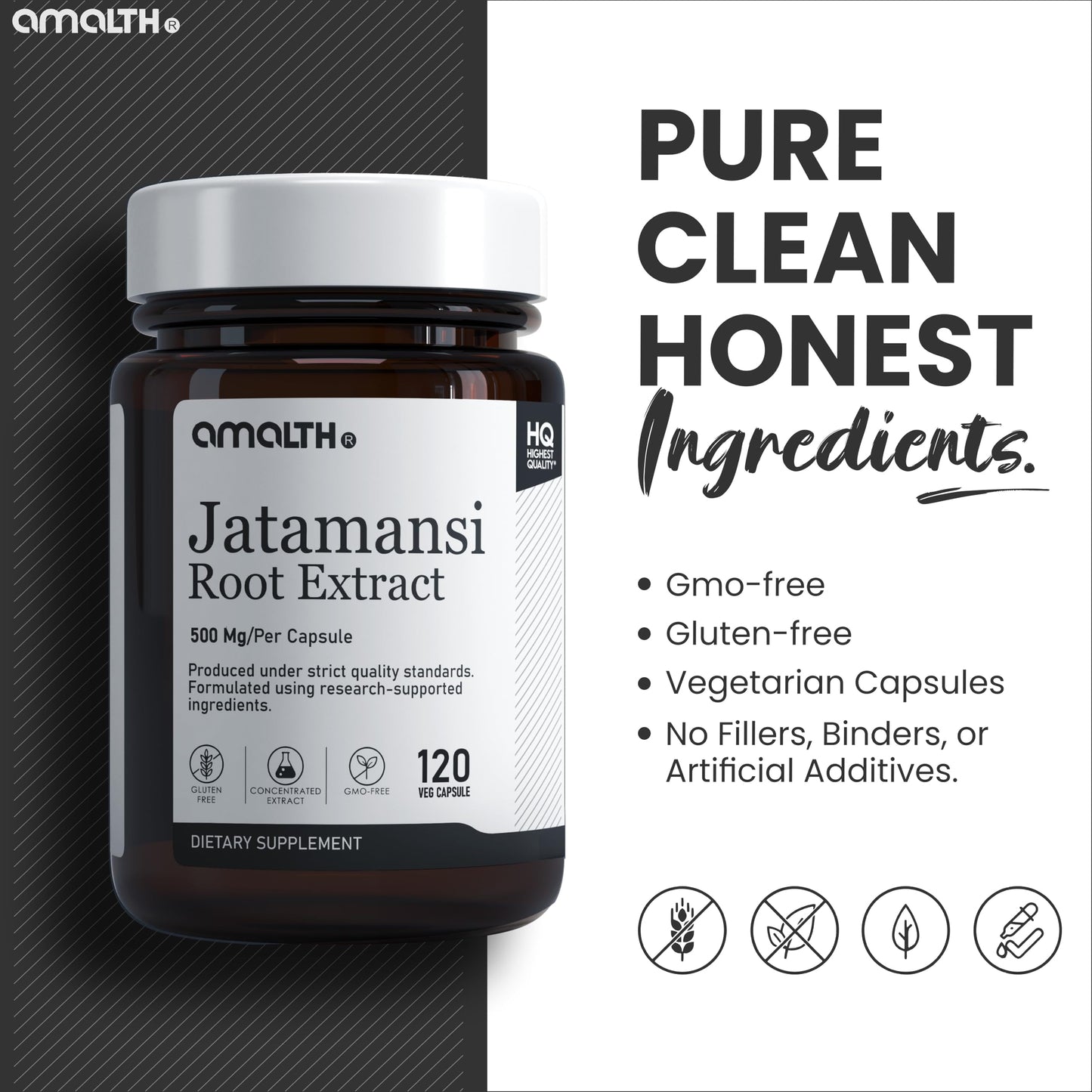 AMALTH Jatamansi Capsules 500 mg, 120 Veg Capsules