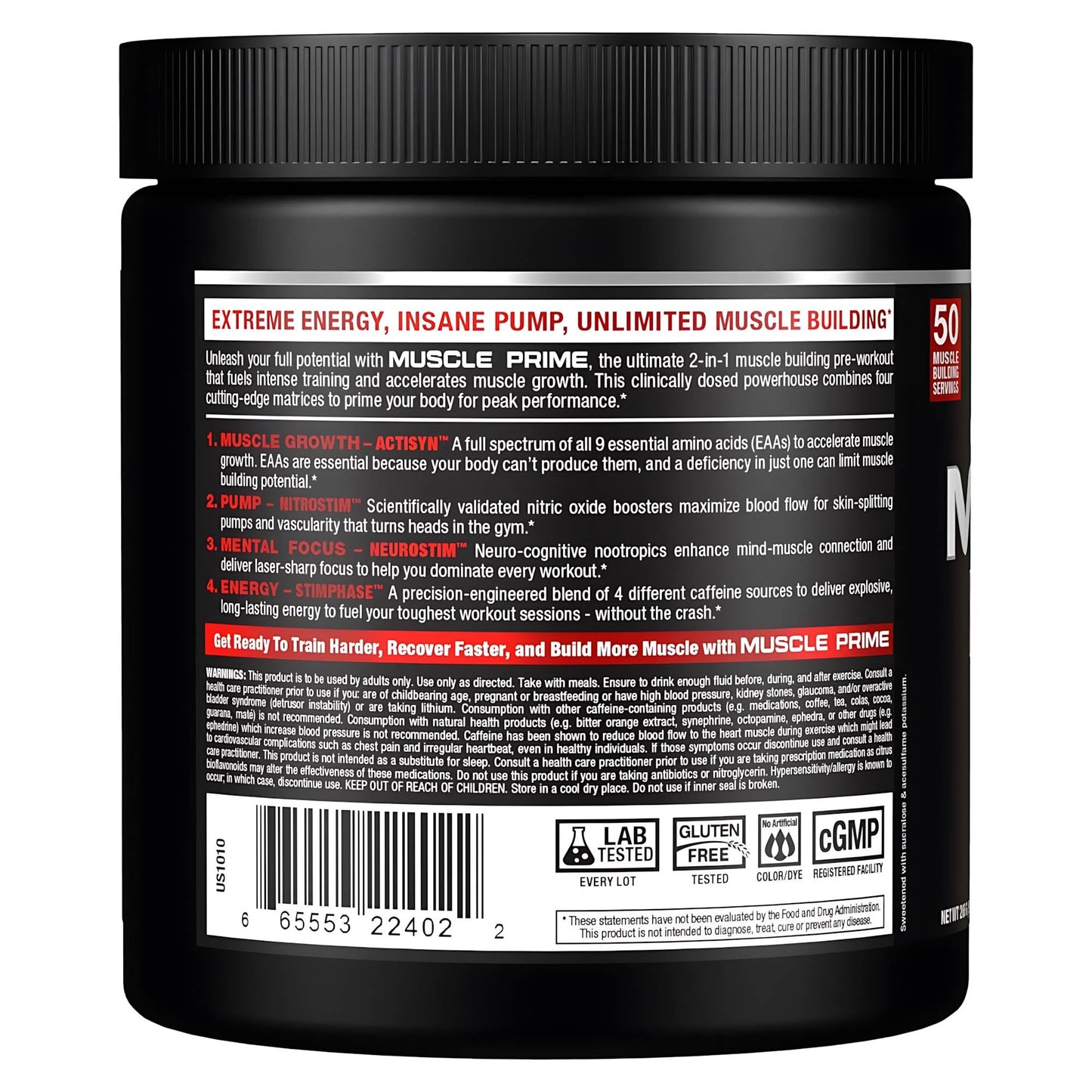ALLMAX MusclePrime Pre-Workout Powder White Raspberry 9.4 Ounce