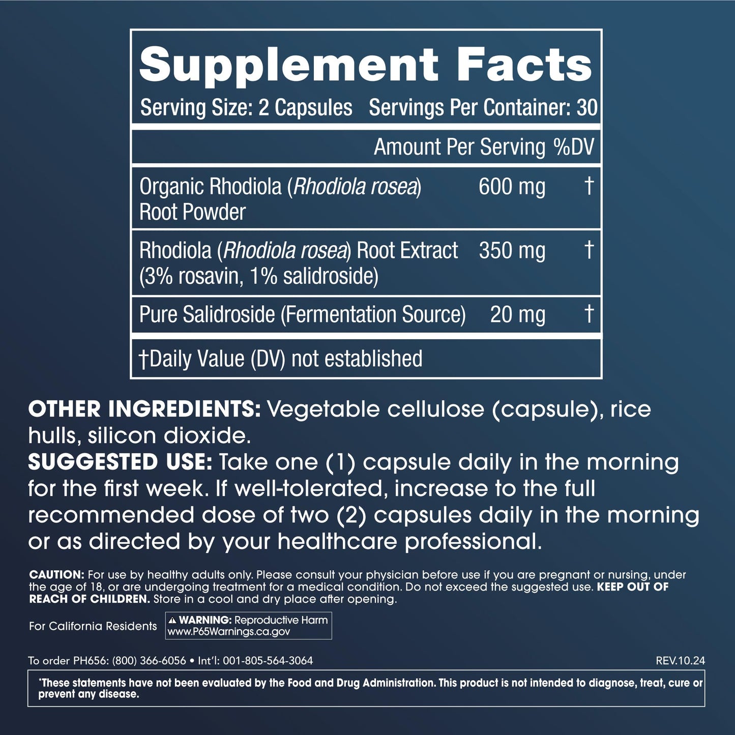 ProHealth Full Spectrum Rhodiola Capsules 60 Count