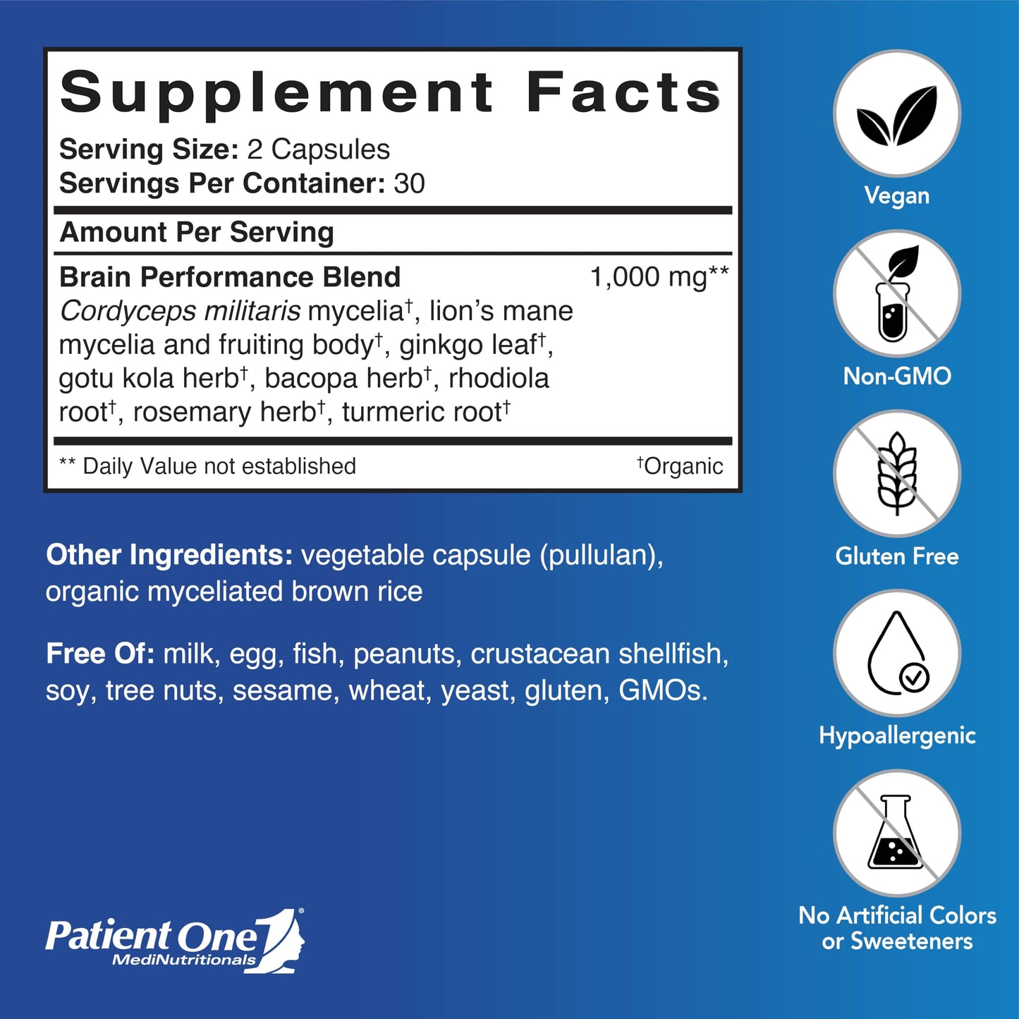 Patient One Cogni-Sharp 60 Capsules
