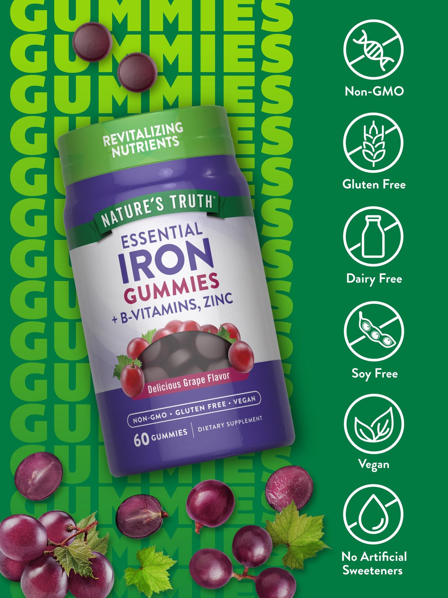 Nature's Truth Iron Gummies 60 Count
