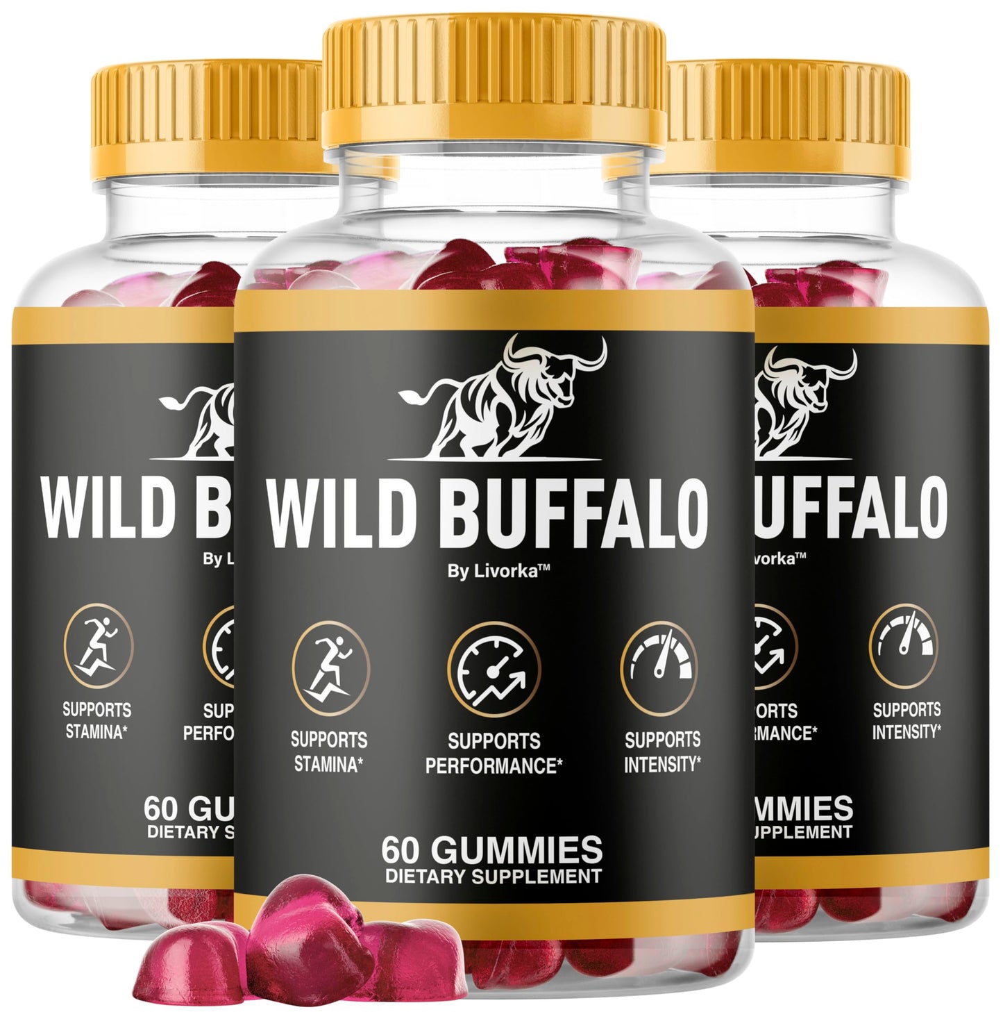 LIVORKA Wild Buffalo Gummies For Men, 180 Gummies