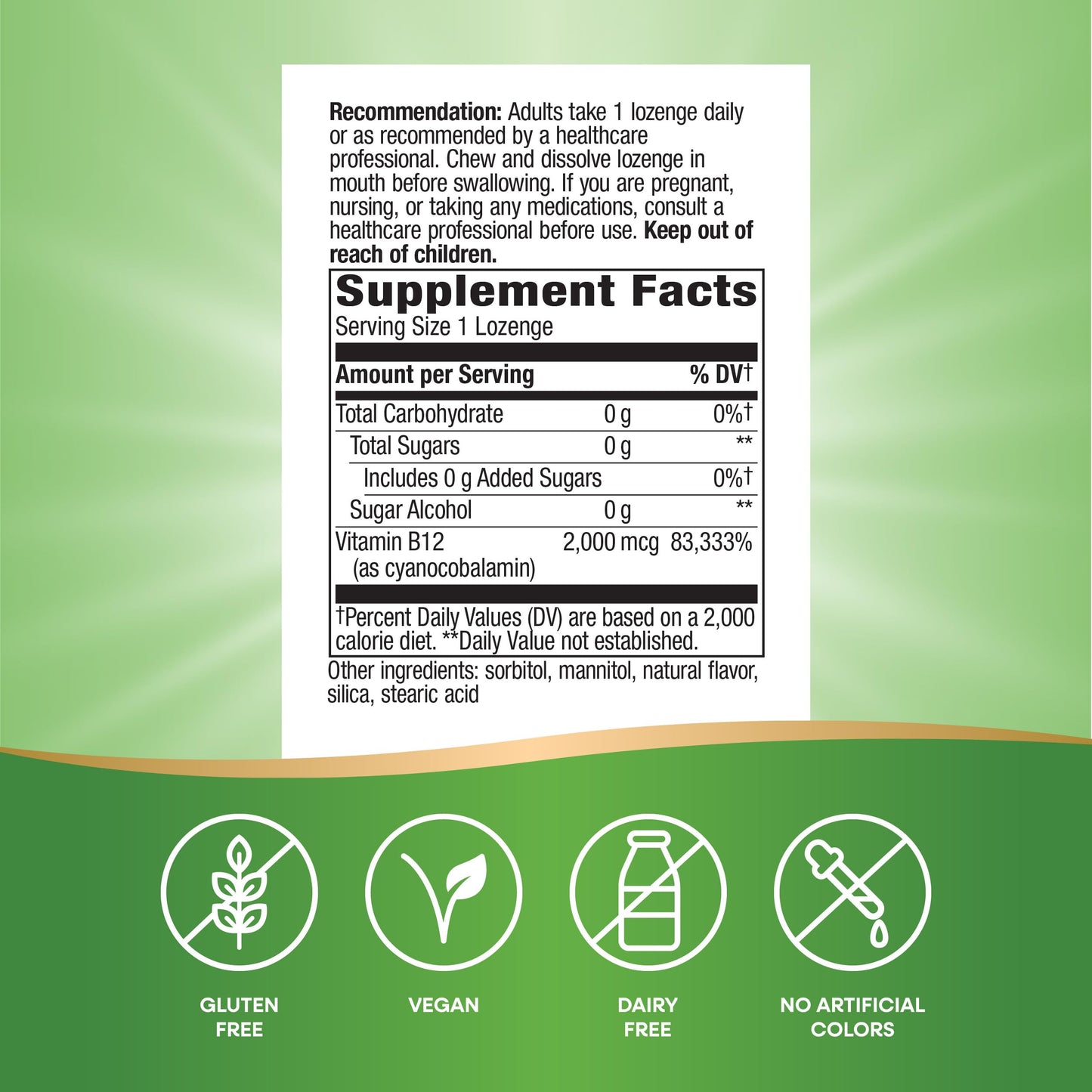 Nature's Way Vitamin B12 Lozenges, 200 Count