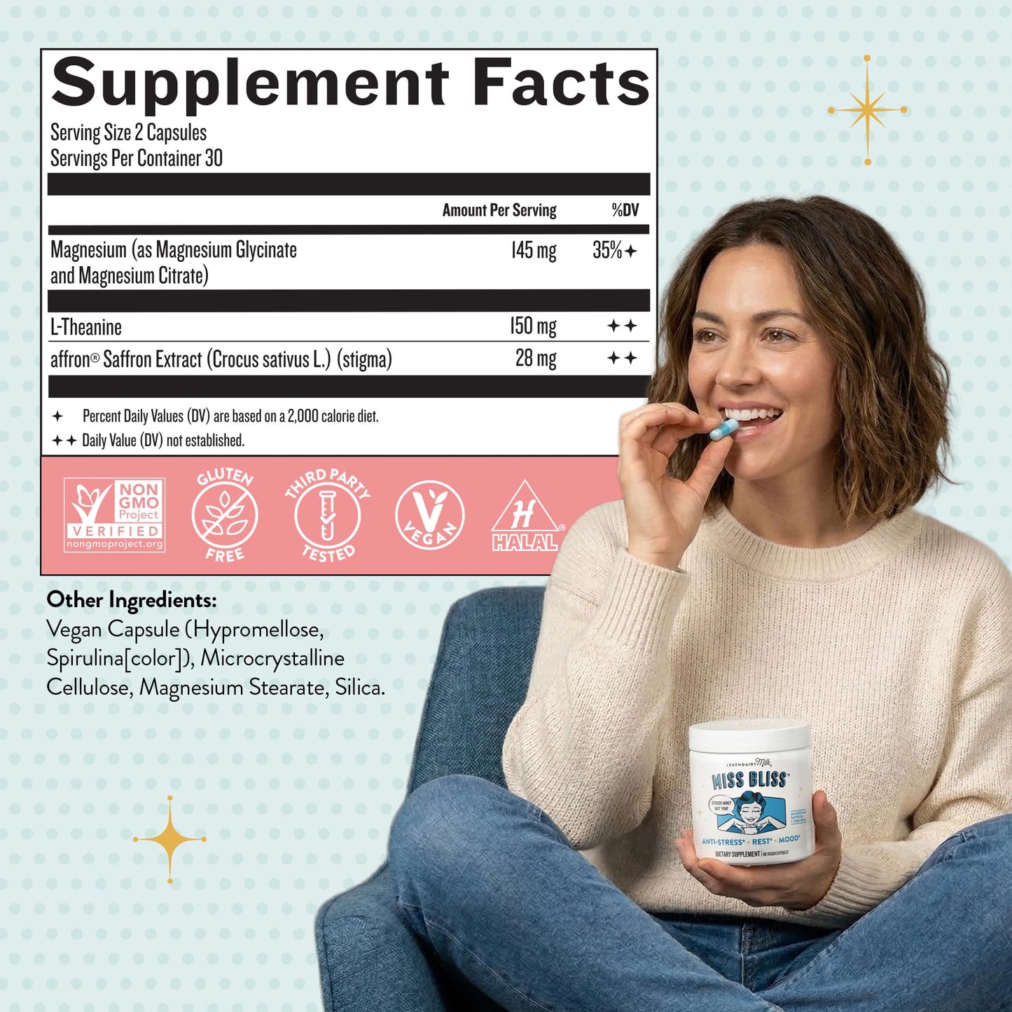 Legendairy Milk Miss Bliss Stress Support for Women Capsule, 60 Count