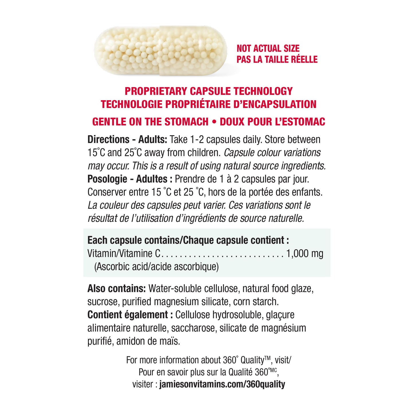 Jamieson Extra-C 1000mg Vitamin-C Capsules, 75 Count