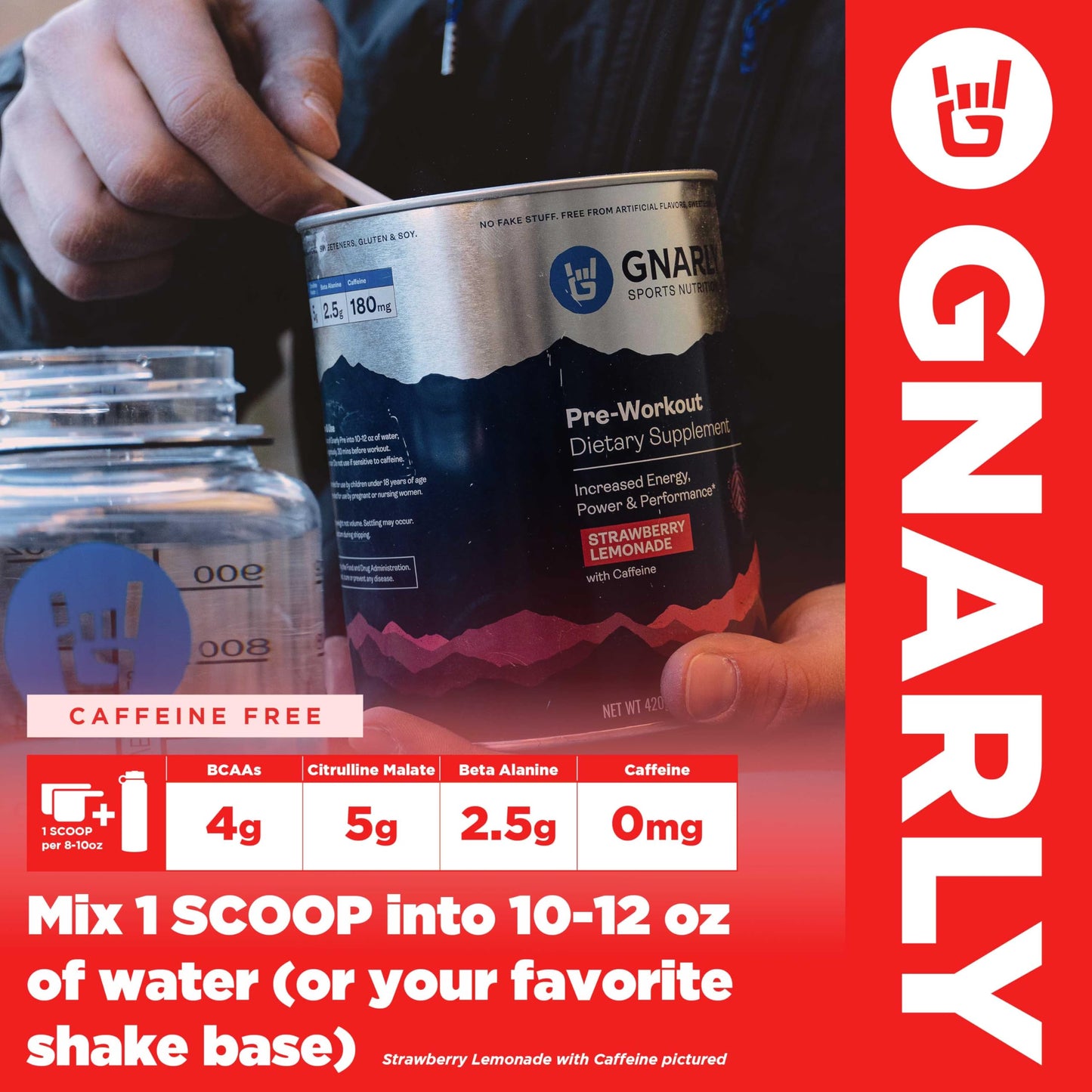 Gnarly Nutrition Natural Pre-Workout Powder Strawberry Lemonade 14.82 oz