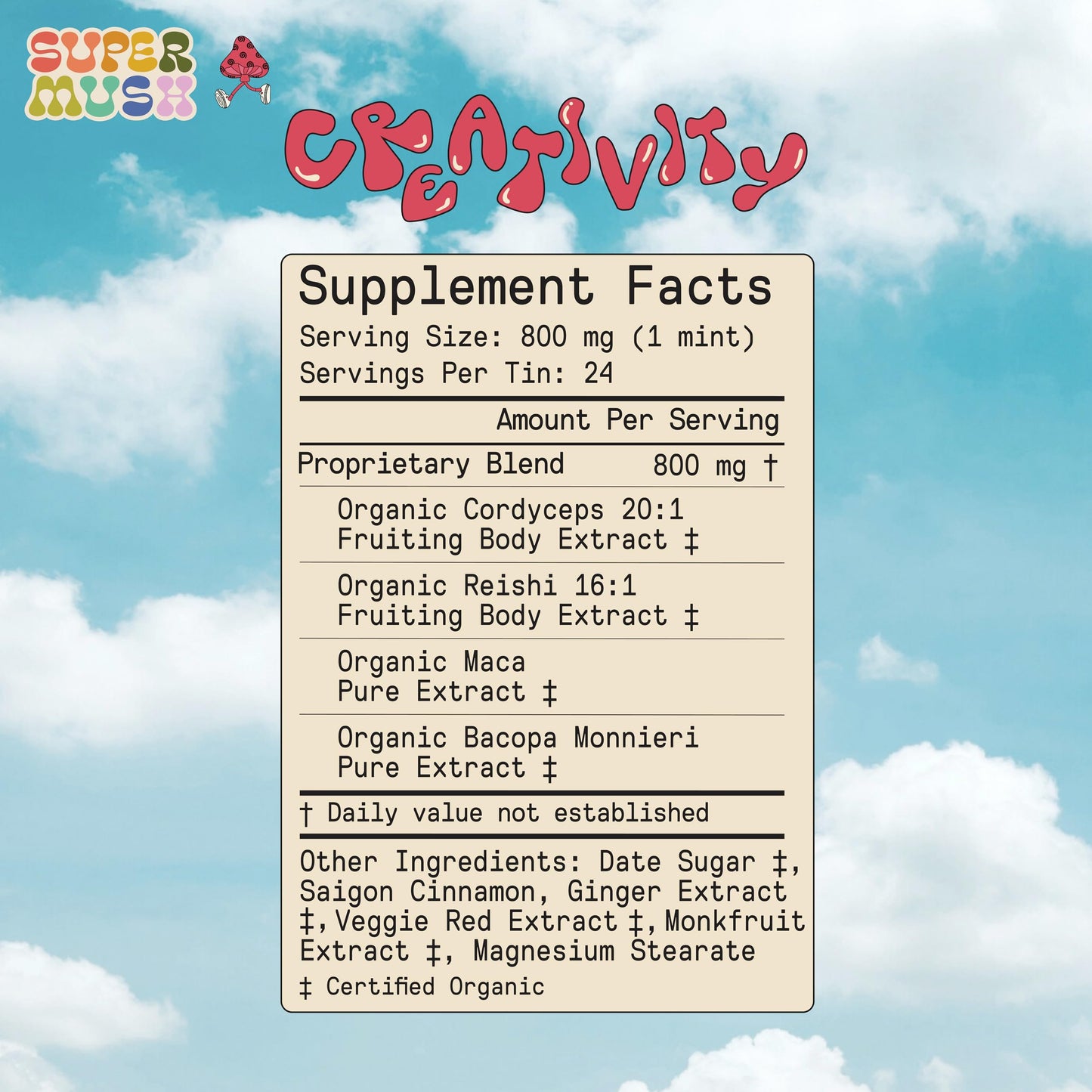SuperMush SuppleMint Tablets, 24 Count