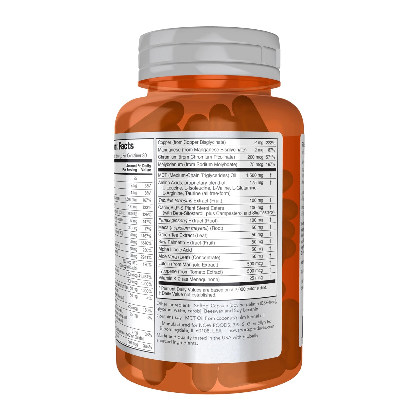 NOW Foods Sports Nutrition, Men's Extreme Sports Multi with Free-Form Amino Acids, ZMA®, Tribulus, MCT Oil, and Herbal Extracts, 90 Softgels