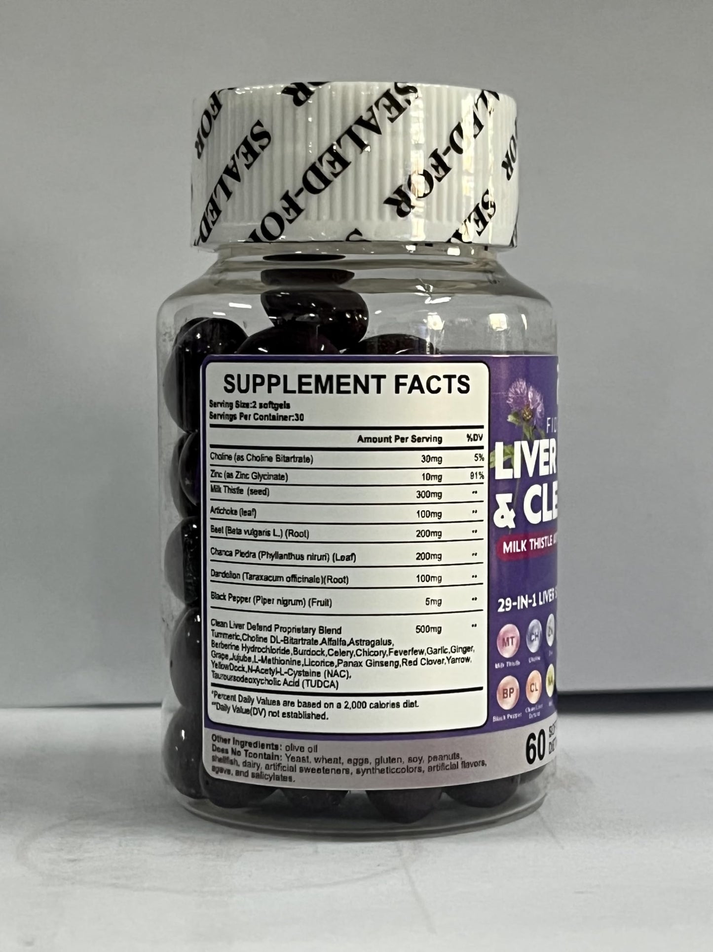 FIDERNIC Liver Cleanse Detox & Repair - Herbal Liver Support Milk Thistle Supplement, Strength Liver Health Support with Silymarin, Artichoke Extract, Dandelion Beet, TUDCA, Choline, NAC Softgels 60 Count