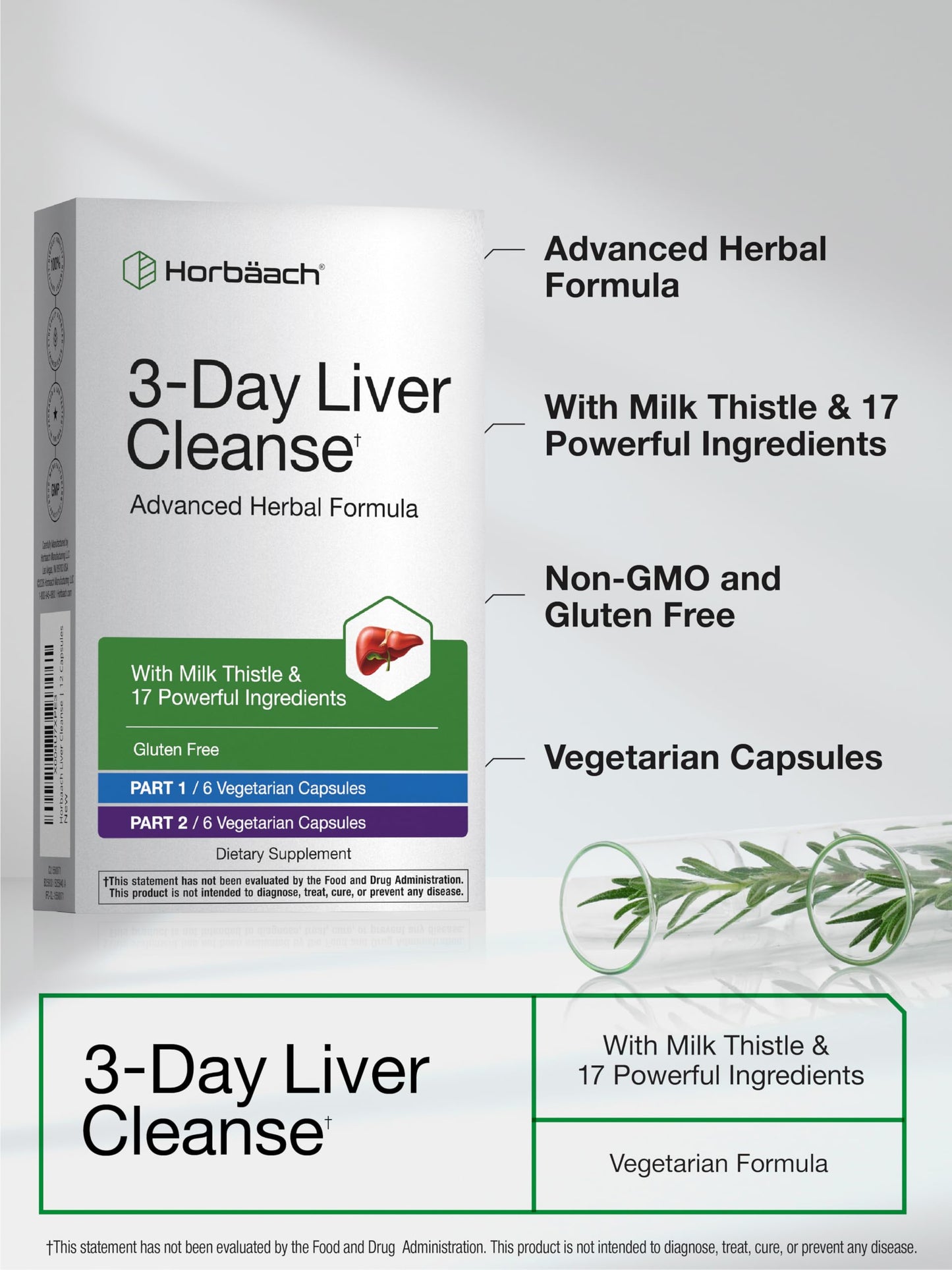 Horbäach 3-Day Liver Cleanse with Milk Thistle Capsules 12