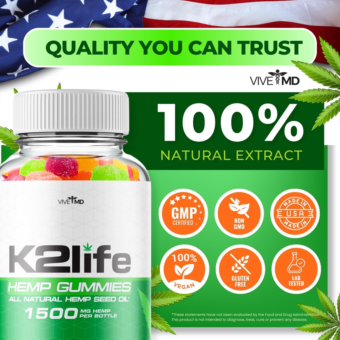 VIVE MD K2Life Gummies 120 Count