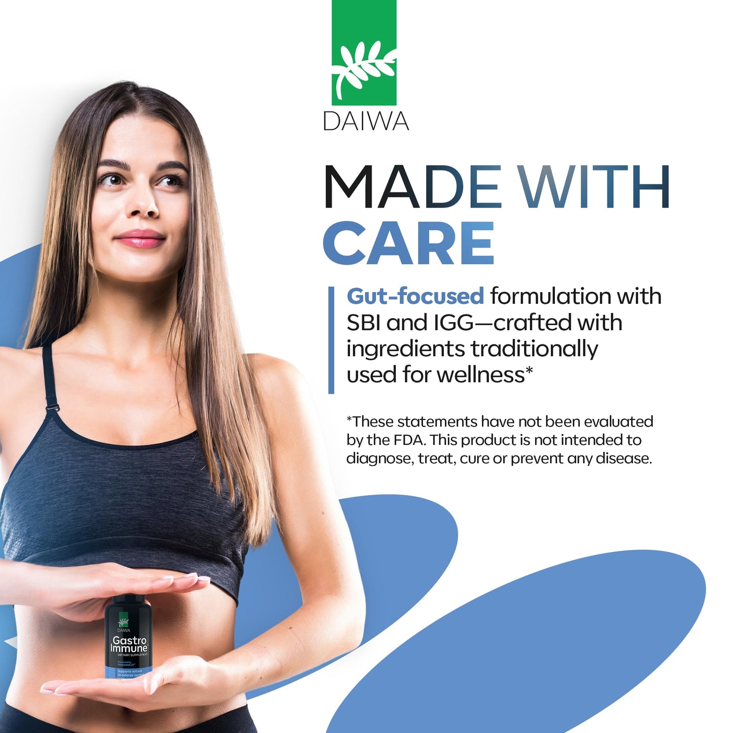 Daiwa Health Development GastroImmune - Gut Health and Immunity Supplement - Non-GMO, Protein-Based Formula for Digestive Wellness 30 Capsules