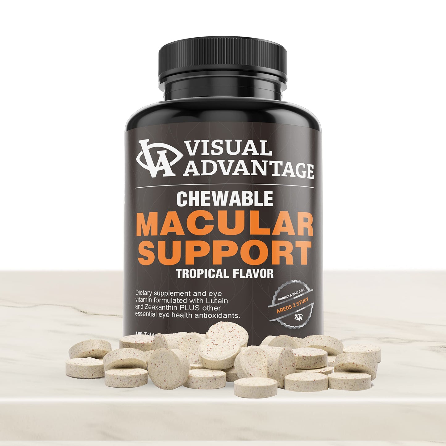 Visual Advantage Macular Support Chewables AREDS 2 Vitamins for Healthy Eyes, 180 Count