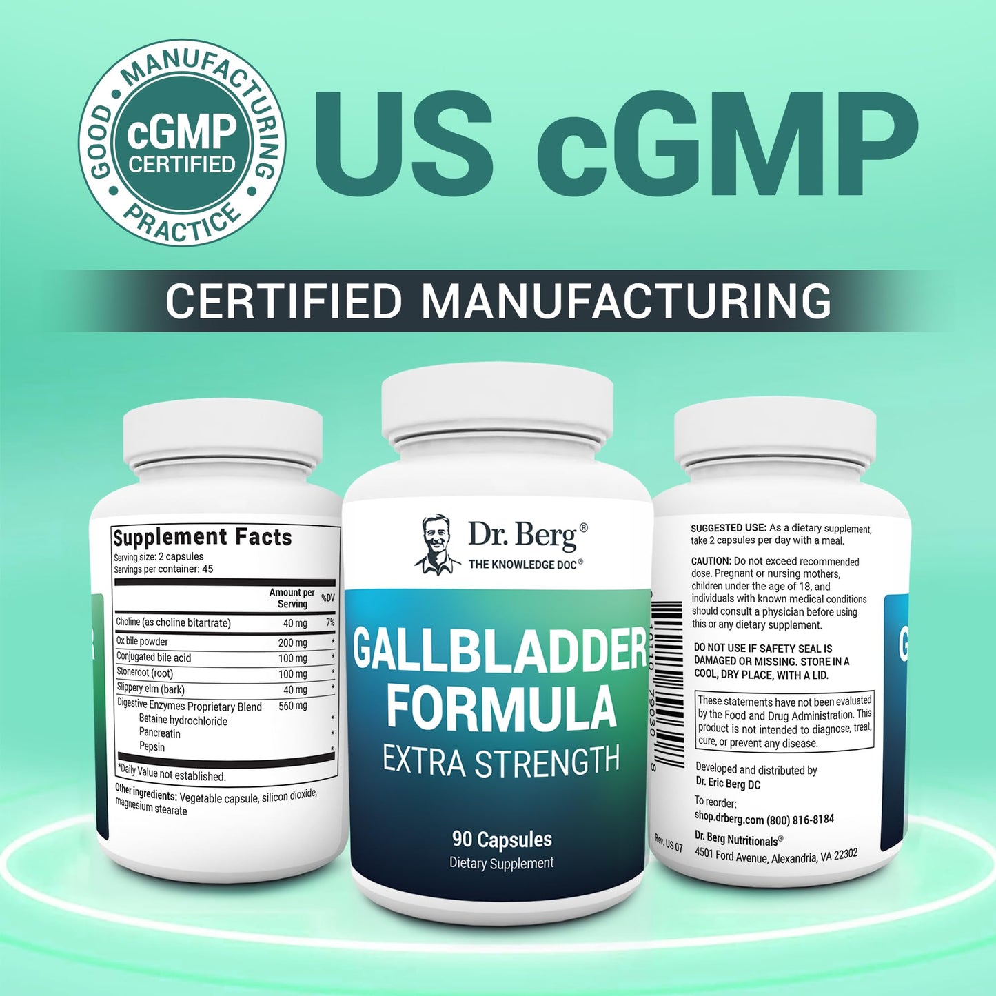 Dr. Berg Nutritionals Gallbladder Formula Extra Strength Capsules, 90 Count