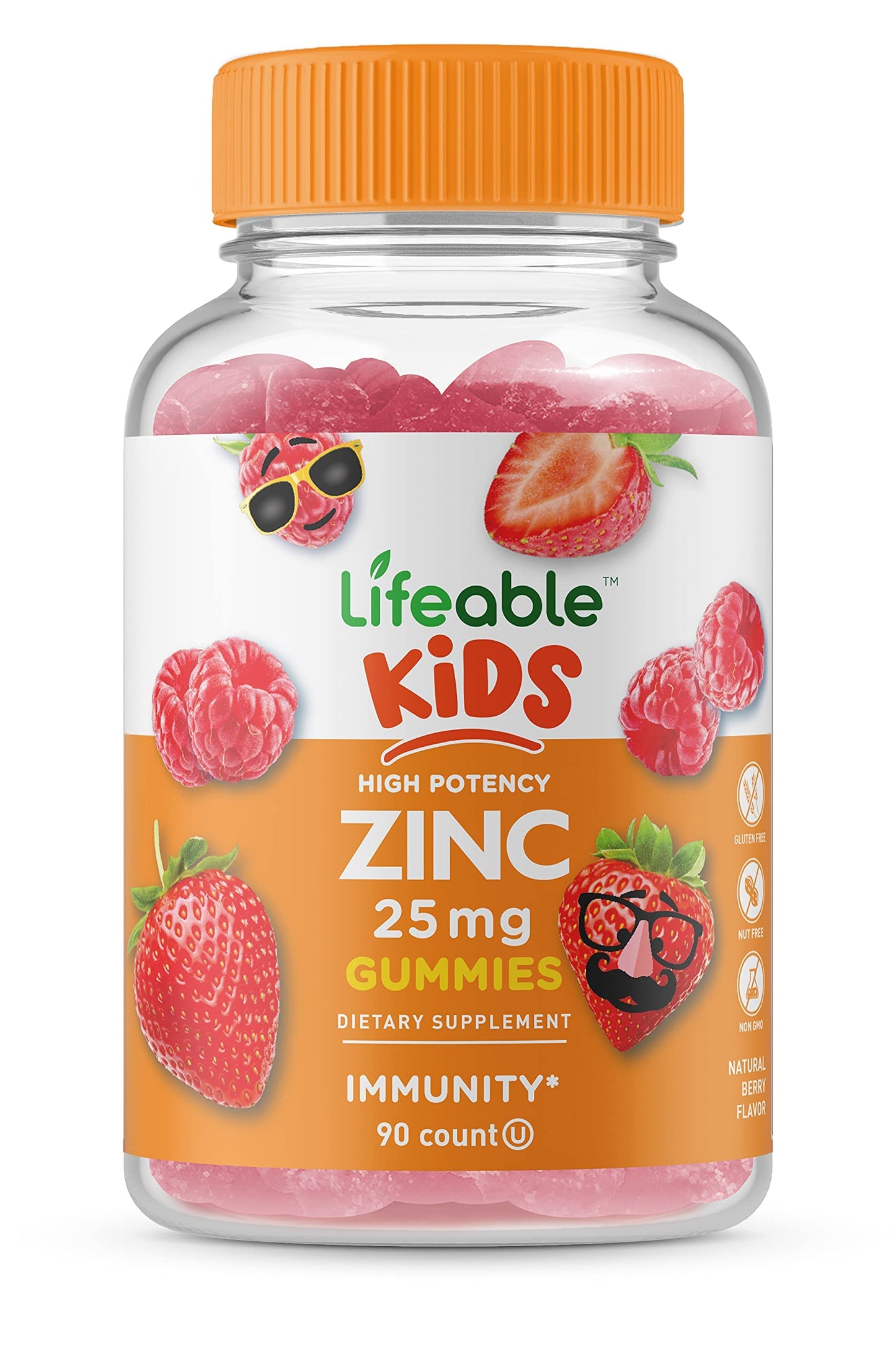 Lifeable Probiotic 2 Billion CFU Kids + Zinc 25mg Kids, Chewable Gummy, 180 Gummies